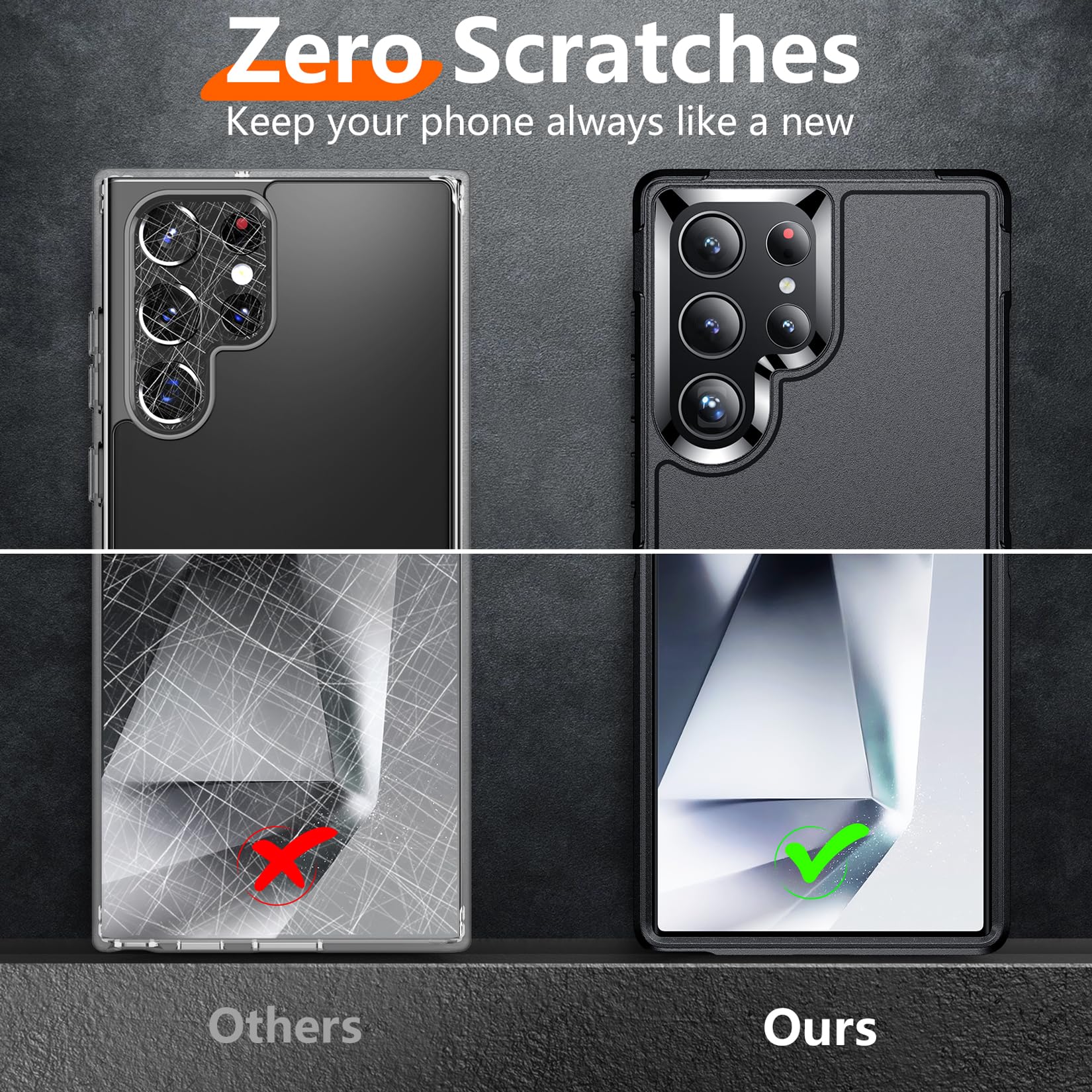 Red2Fire For Samsung Galaxy S24 Ultra Case, With 2Pcs [Tempered Glass Screen Protector+Camera Protector][Military Grade Shockpro