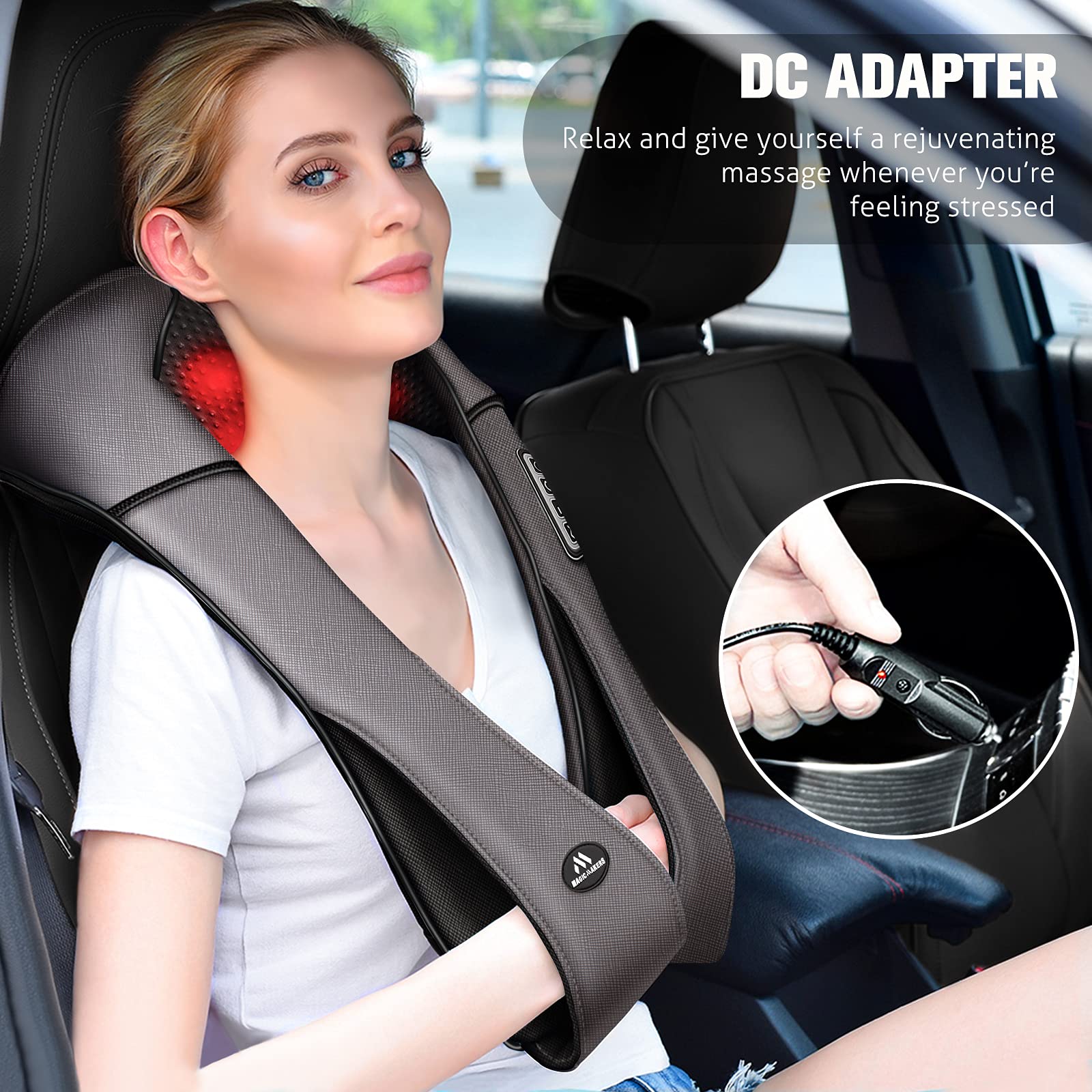 Neck Massager Gift For Family/Friend, Back Neck Massager With Heat, Shiatsu Back Massager Kneading Shoulder Massager, Electric M