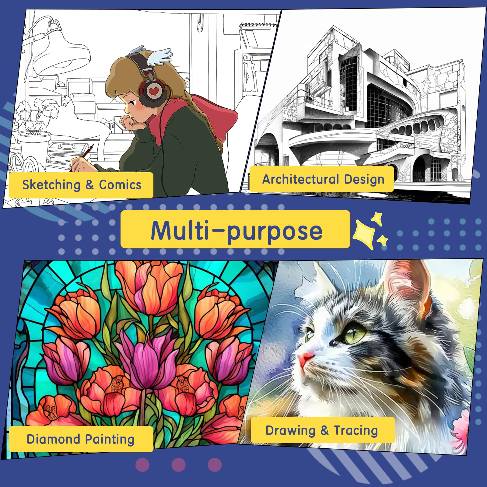 Keiwrlight A4 Light Board For Tracing Pad   Plugged In Power Thin Light Table Adjustable Brightness Stepless Lightbox, A4 Light