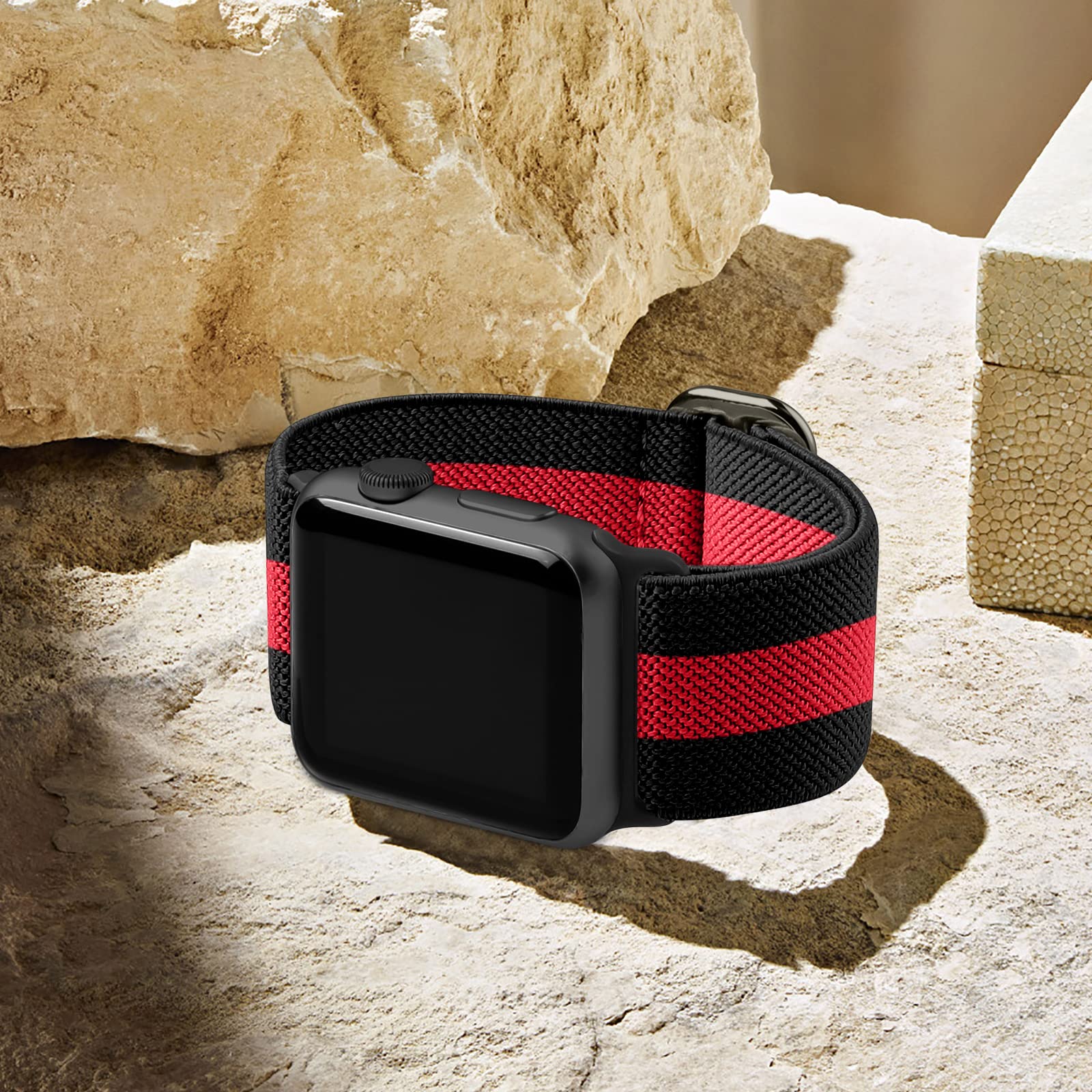 Lerobo Compatible With Apple Watch Band 44Mm 45Mm 46Mm 49Mm 42Mm 40Mm 38Mm For Men Women Stretchy Nylon Solo Loop Adjustable Spo