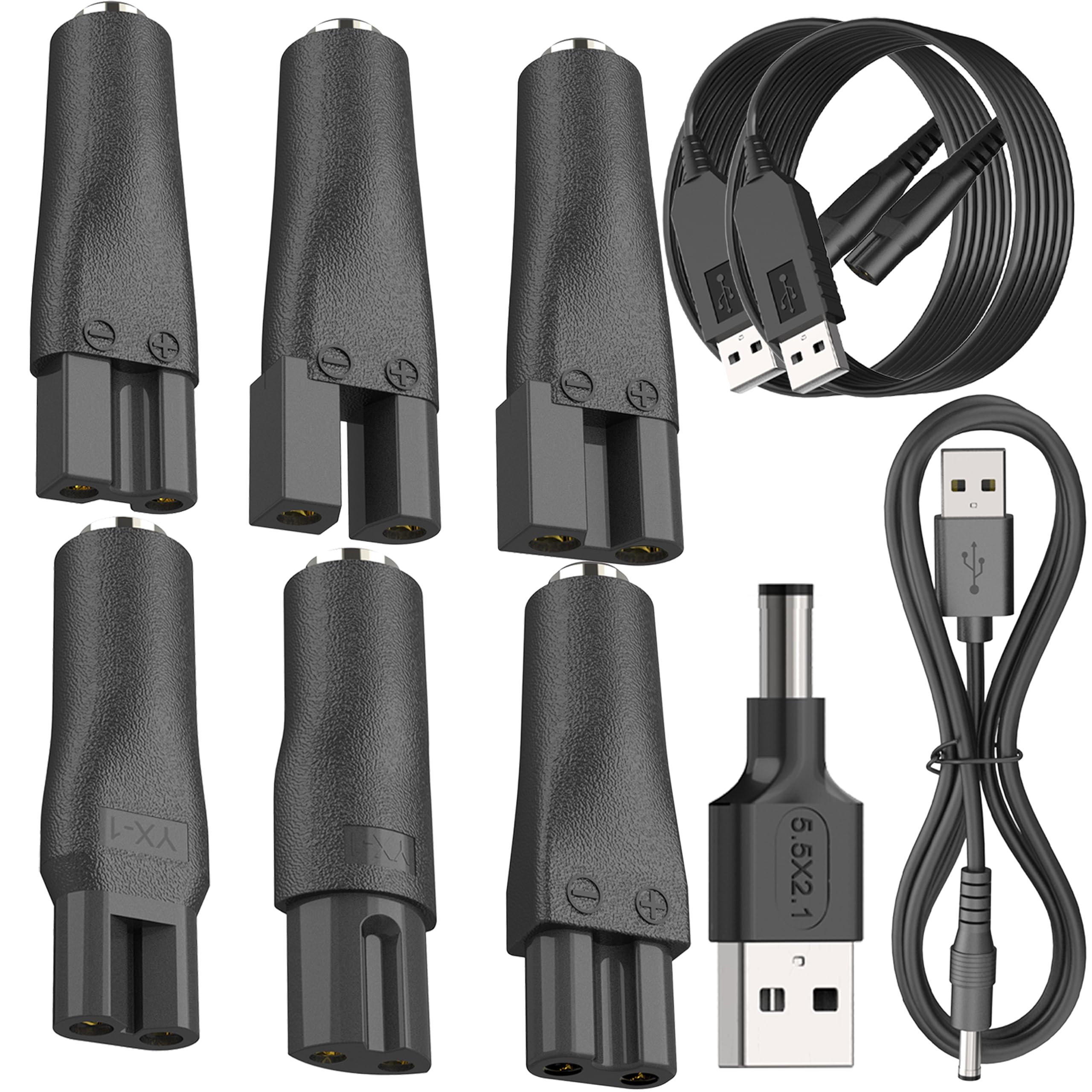 10 Pcs 5V Replacement Charger Usb Power Cord Adapter Compatible With Various Types Of Hair Clippers,Beard Trimmers,Shavers,Beaut