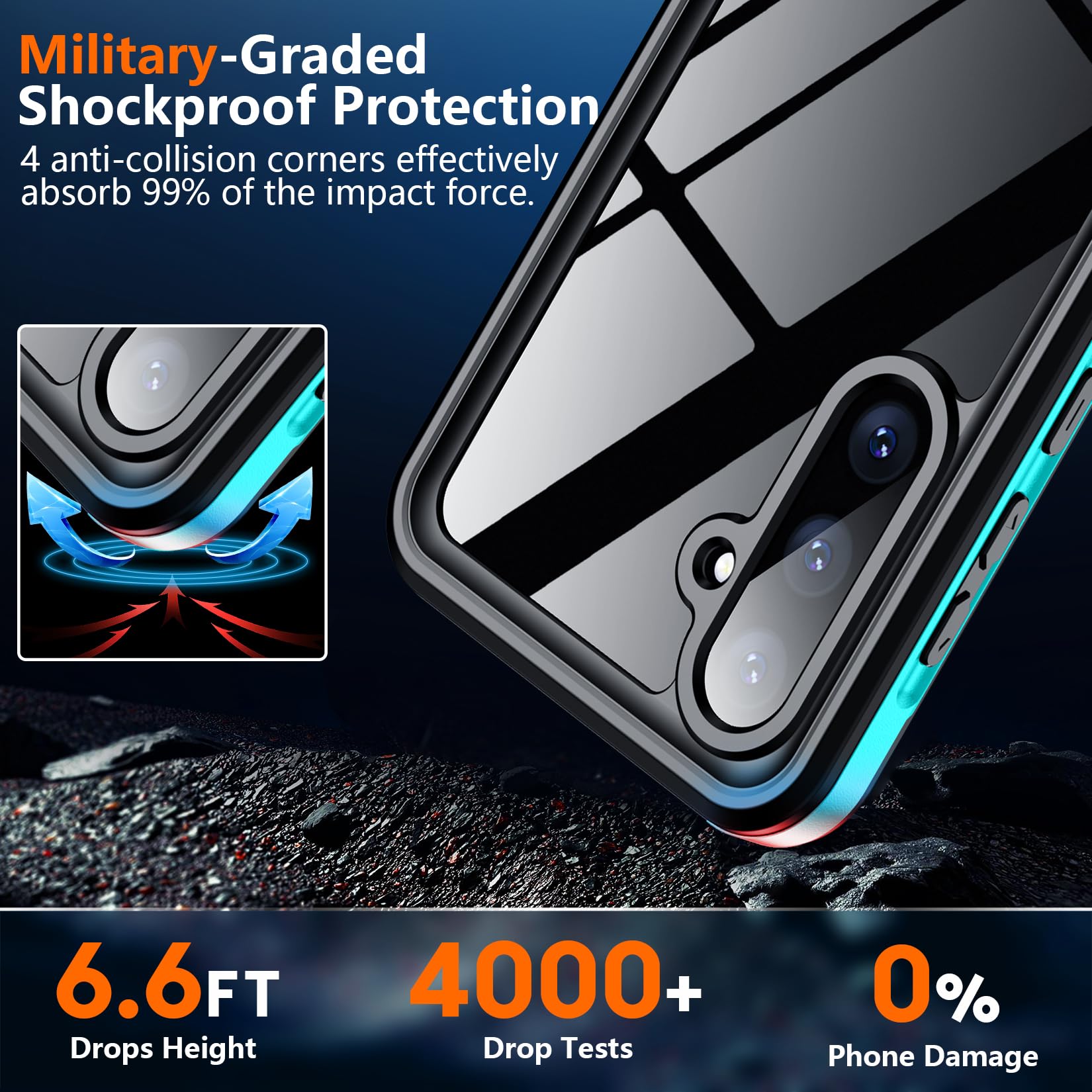 Spidercase For Samsung Galaxy A35 5G Case Waterproof,Full Heavy Duty Protection,Built In Screen & Camera Protector,Military Shoc