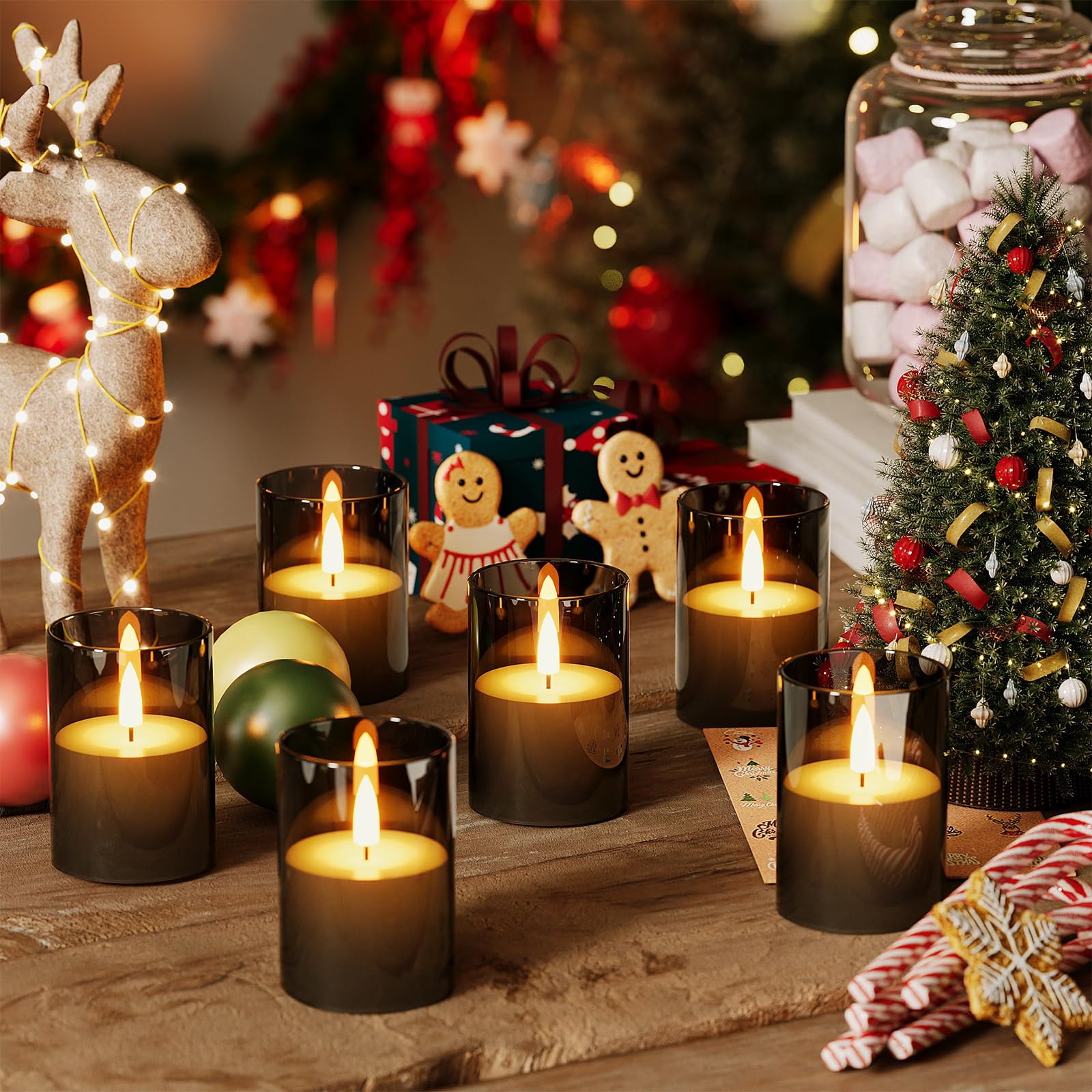 12Pack Flickering Flameless Candles With Timer, Led Candles Battery Powered, Small Flameless Pillar Candles, Votive Candles Batt