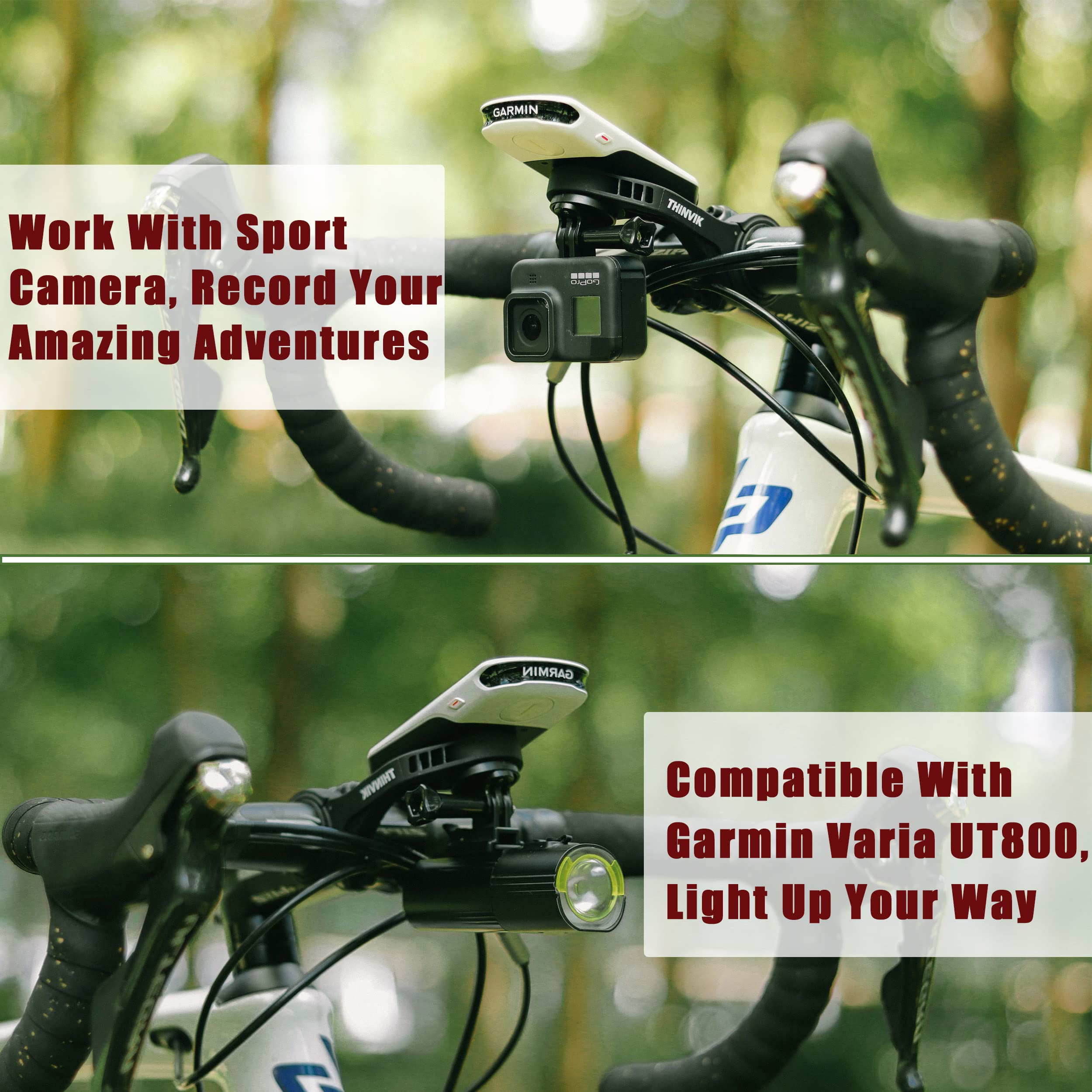 Thinvik Bike Computer Mount For Garmin Edge 1040 1030 840 830 540 530 130 Compatible With 25.4 31.8 35Mm Handlebars Comes With Q