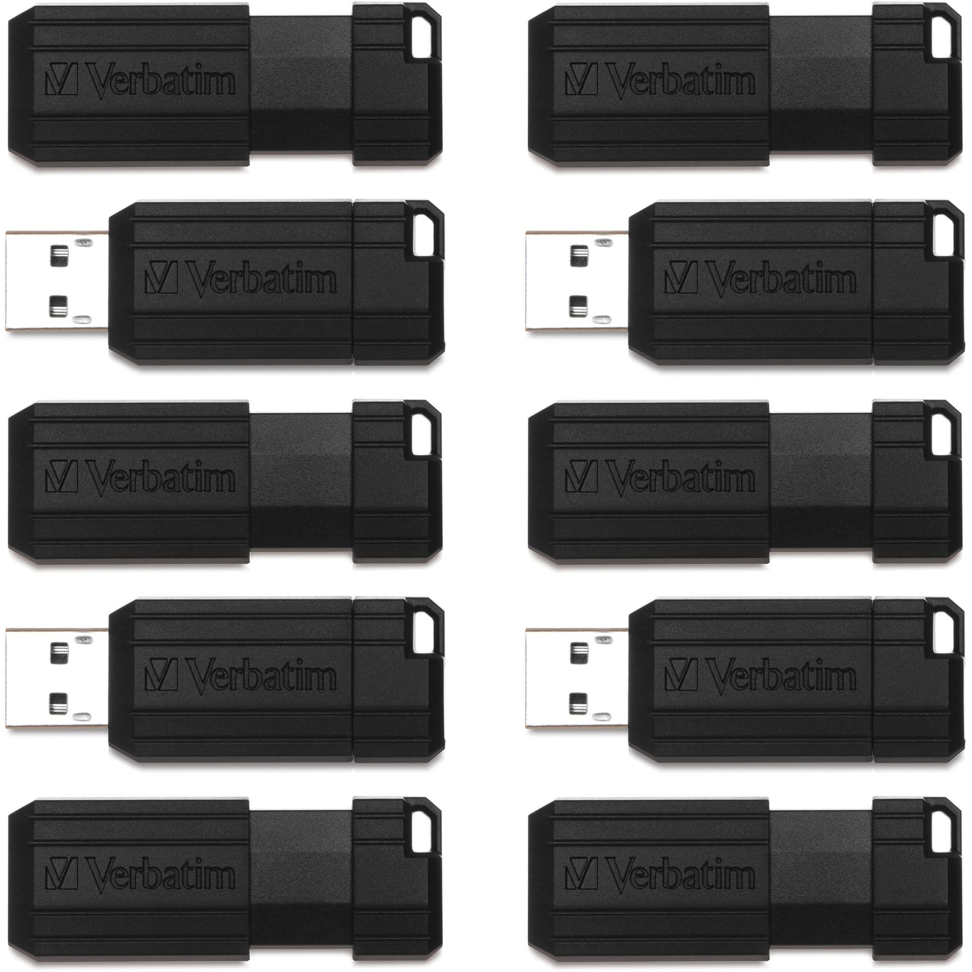 Verbatim 32Gb Pinstripe Usb Flash Drive   Business 10Pk   Black