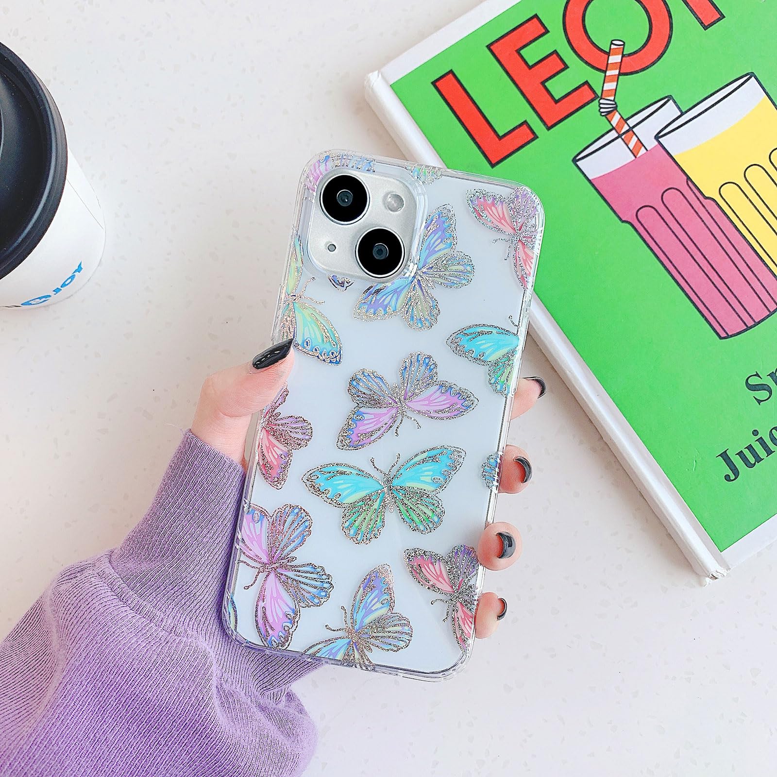 Ooooops Compatible With Iphone 12/12 Pro Case For Women Girls, Glitter Red Purple Blue Green Colorful Pattern,Slim Soft Border H