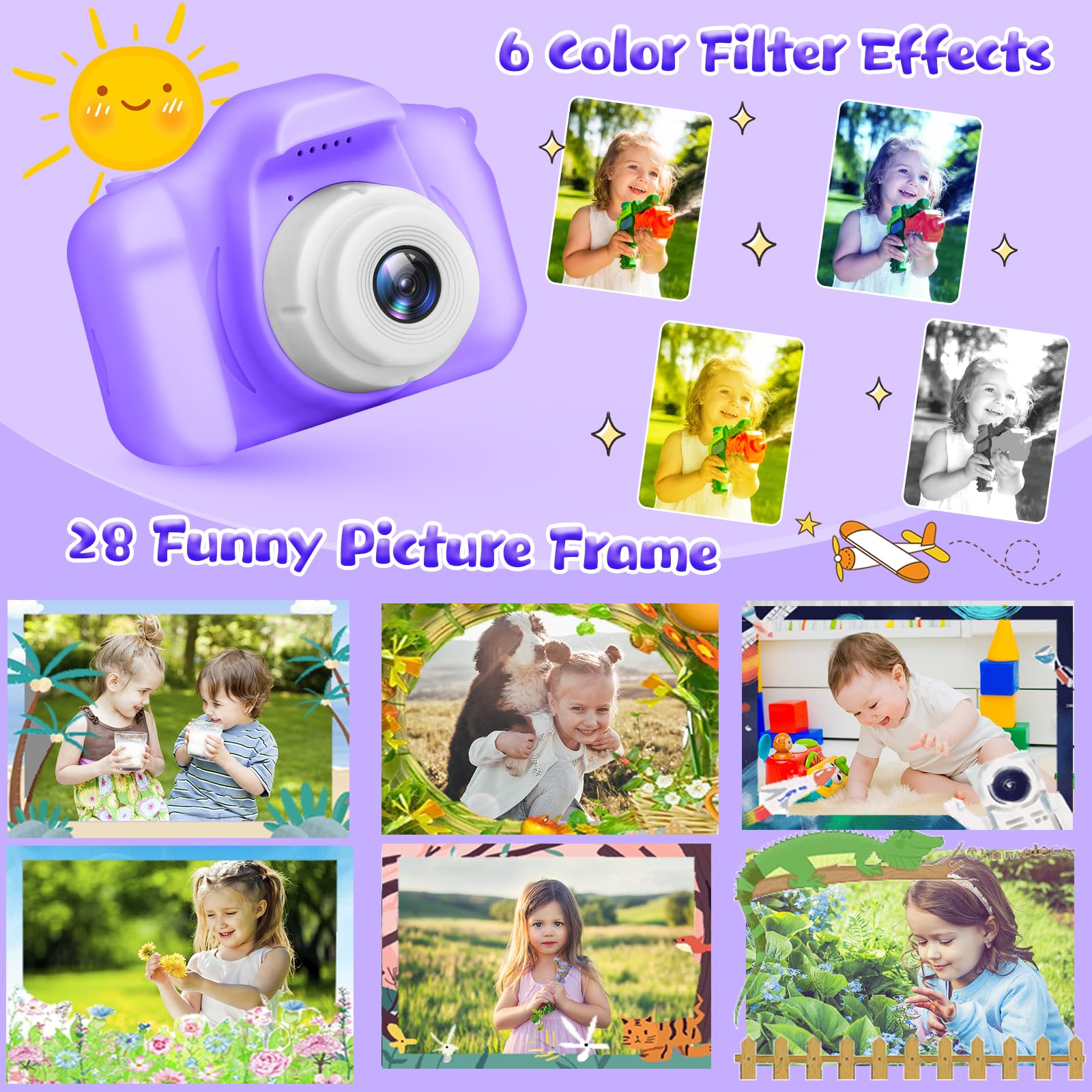 Kids Camera For Boys And Girls, Gposy Digital Camera For Kids, Toddler Camera Christmas Birthday Toy Gifts For Kids Age 3 4 5 6