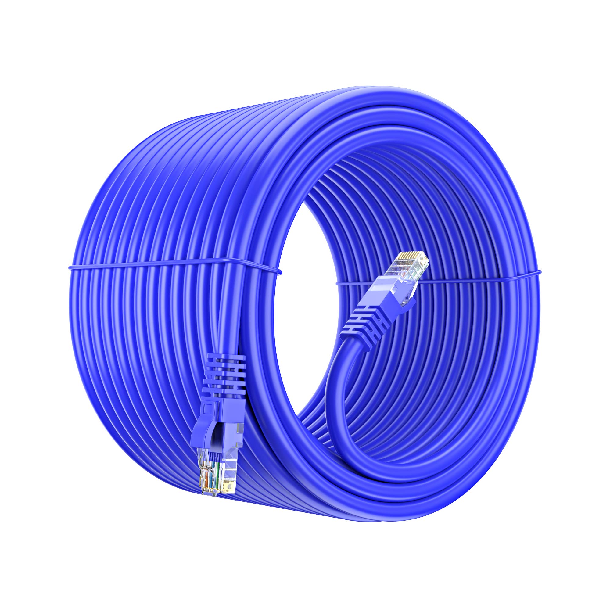 Maximm Cat 6 Ethernet Cable 250 Ft, 100% Pure Copper, Cat6 Cable Lan Cable, Internet Cable, Patch Cable And Network Cable   Utp (Blue) 250 Feet