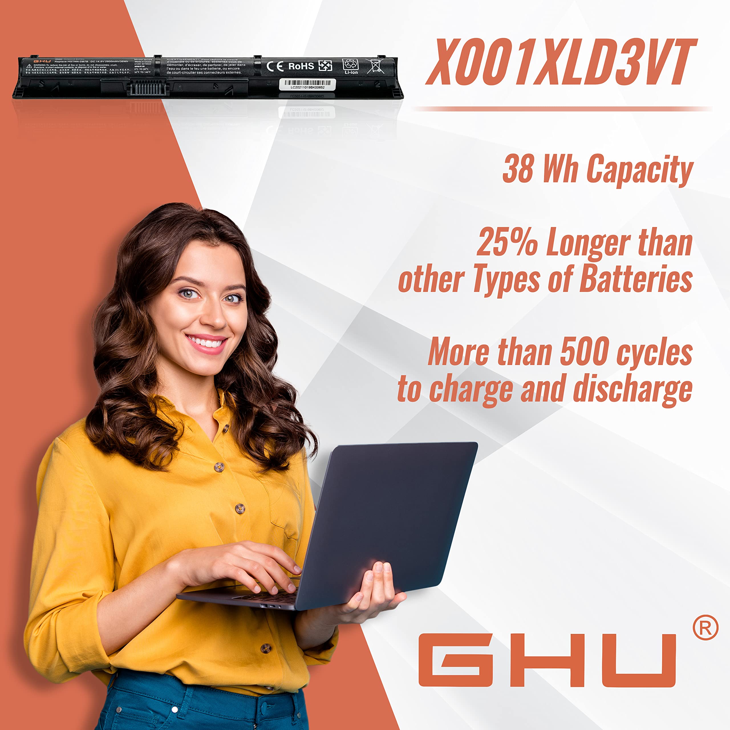 Ghu New 38 Wh 2600 Mah Battery For Ri04 Ri04Xl Ri06Xl 805294 001 Battery Compatible With Hp Probook 450 G3 455 G3 470 G3 Series