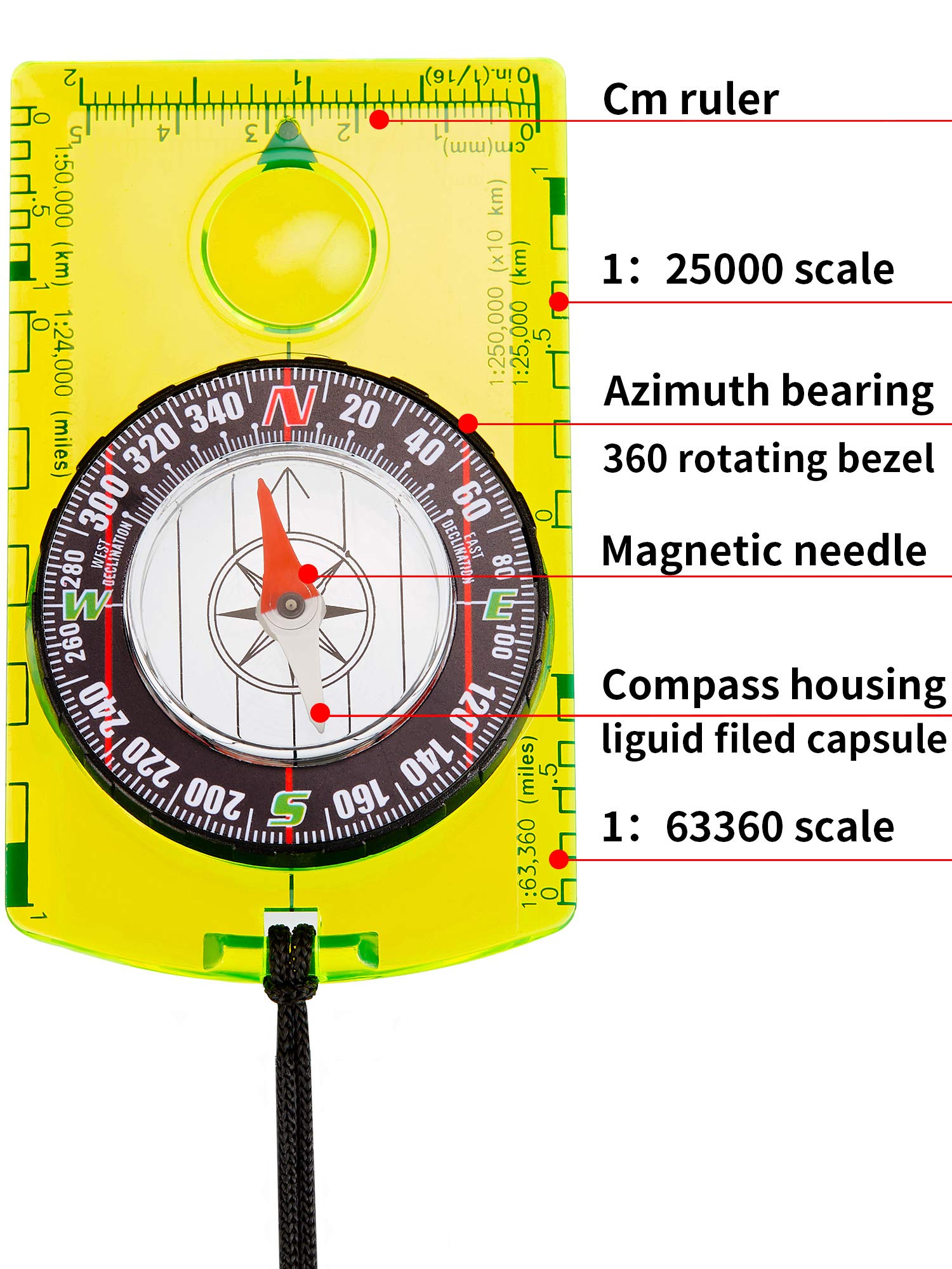 Gejoy 4 Pieces Hiking Compass Orienteering Compass Map Navigation Gear Wilderness Survival Gifts For Kids Outdoor Hunting Campin