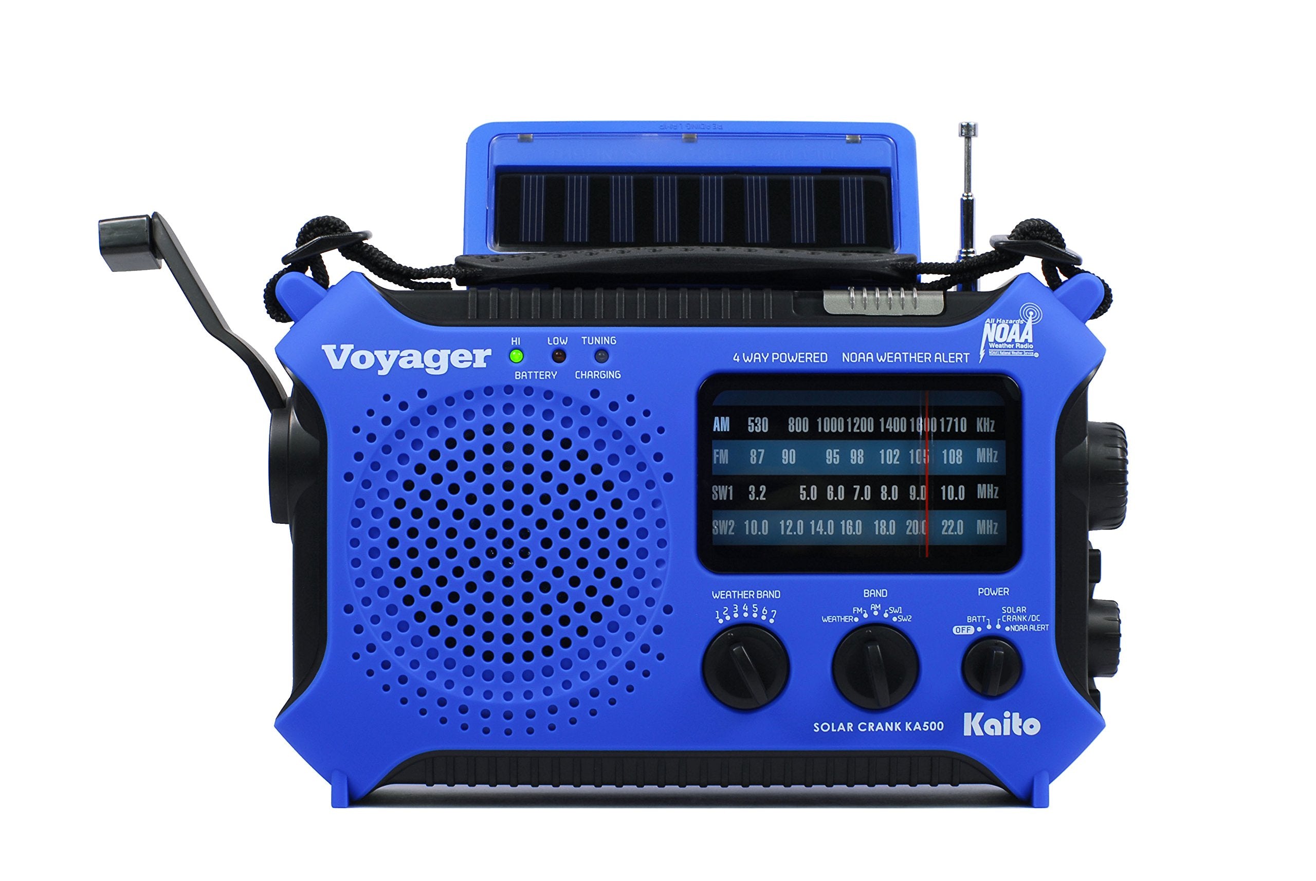 Kaito Ka500Bu 5 Way Powered Emergency Am/Fm/Sw Weather Alert Radio, Blue