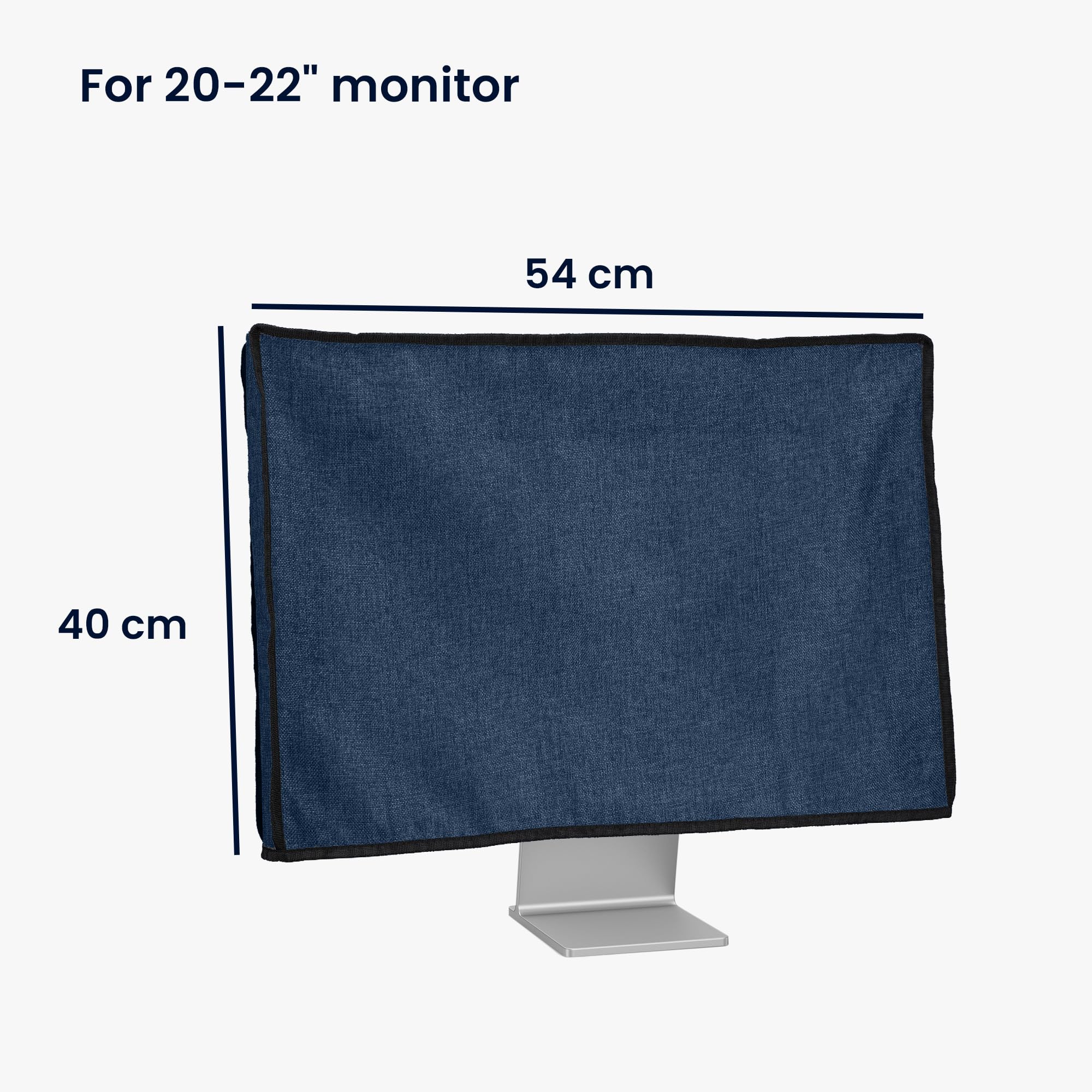 Kwmobile Dust Cover For 20-22 Monitor - Linen Monitor Display Protector - Protect Your Computer Screen - Blue Grey