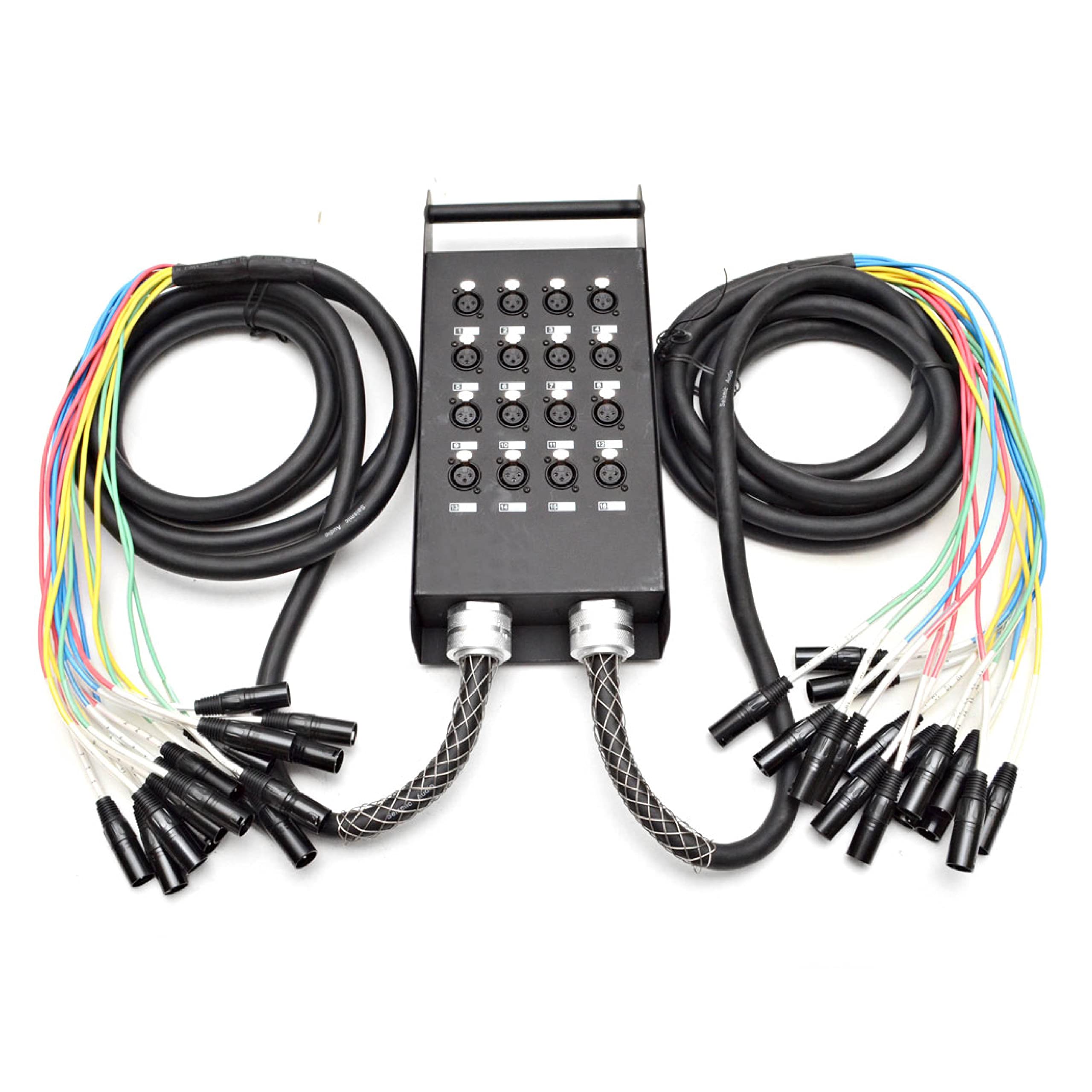 Seismic Audio - New 16 Channel Xlr Send Splitter Snake Cable With Box - Two Trunks 15' Fantails Each - Pro Audio Stage, Studio, 