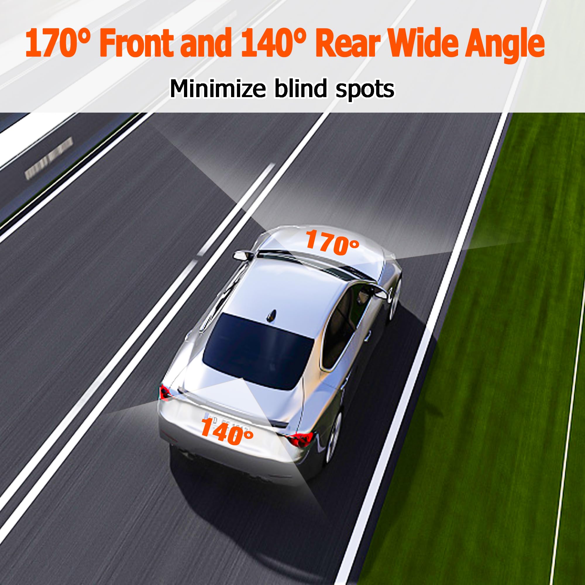 1080P Dash Cam Front And Rear With 32Gb Sd Card, Diamond Lark Dual Dash Camera For Cars, 3    Ips Display Dashcam With Type C Po