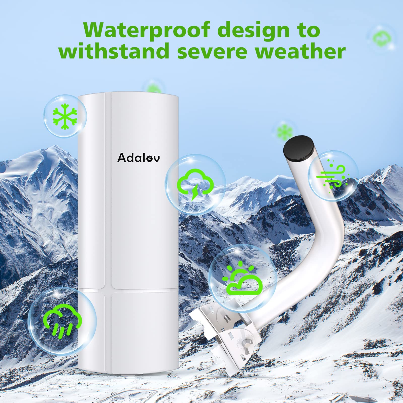 Gigabit Wireless Bridge With Mounts,Adalov Point To Point/Multipoint Wifi Bridges,Outdoor Cpe With 100/1000Mbps Lan Port,5.8G 3Km High Speed Wireless Ethernet Bridge With 16Dbi High Gain Antenna