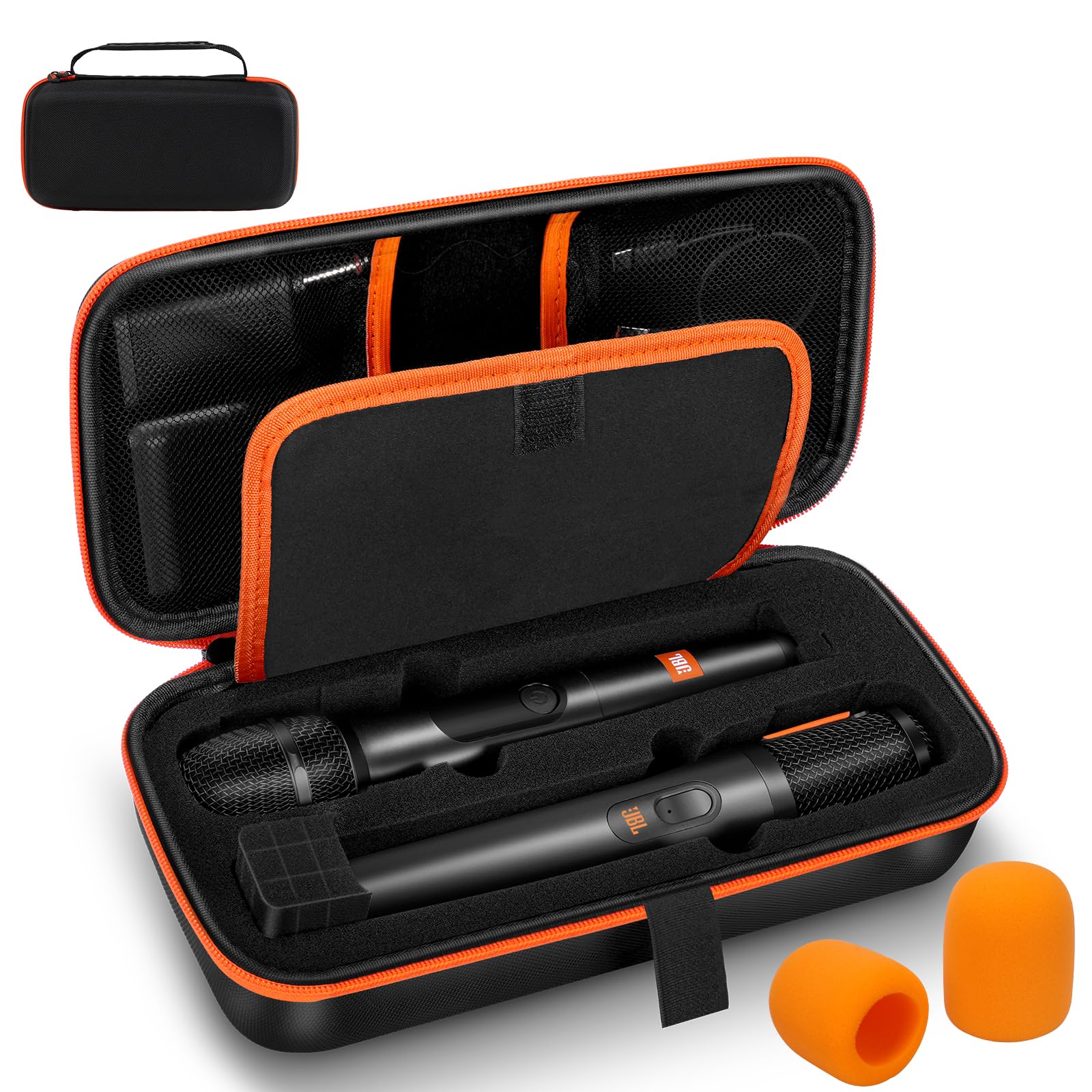 Wireless Microphone Case Compatible with JBL Wireless Two Microphone System & Dual Partybox Mics, Handheld Dual Mic Travel Bag f