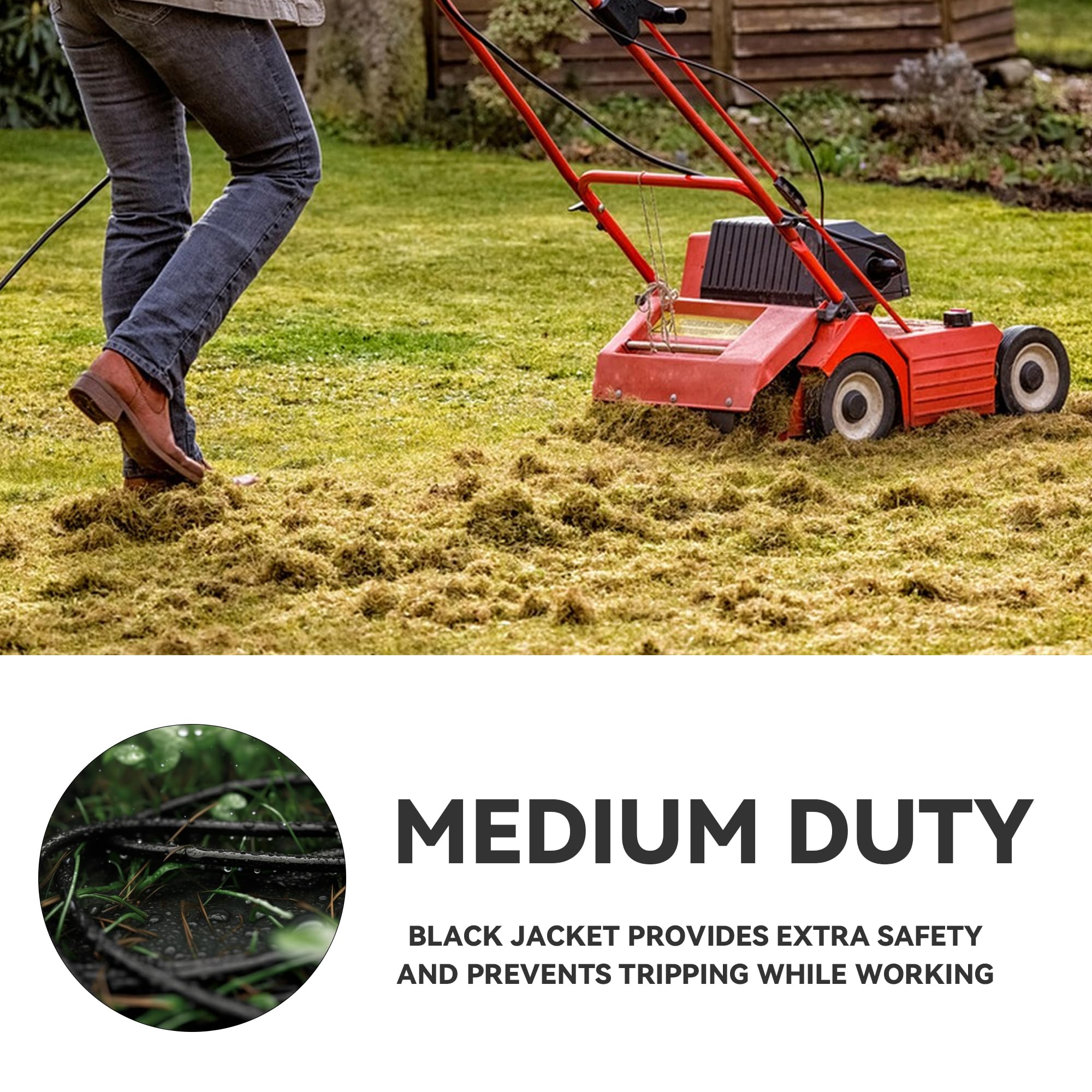 Yojoe Indoor Outdoor Extension Cord With Lighted End, 3 Prong 13A Weatherproof Power Extension Cord, 16 Gauge Heavy Duty 8 Ft Bl