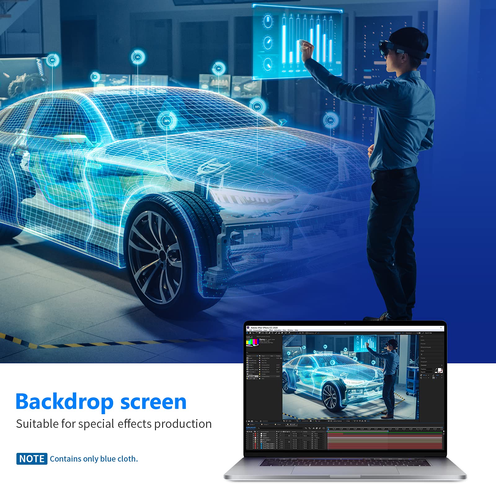 Neewer 10 X 12Ft / 3 X 3.6M Pro Photo Studio Premium Polyester Collapsible Backdrop Background For Photography, Video And Televi