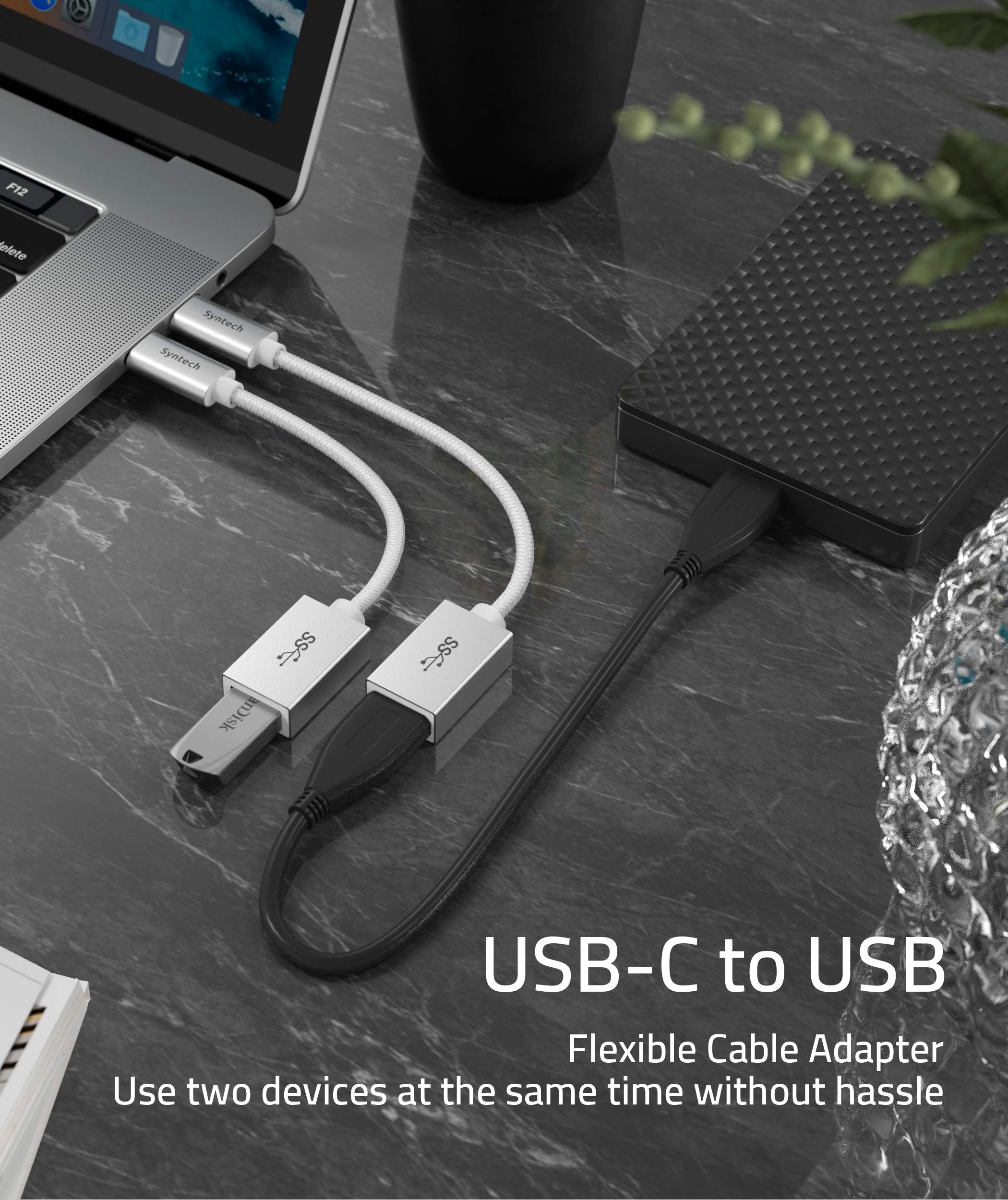 Syntech Usb Type C To Usb Adapter, Aluminum Alloy, Male To Female, 5 Gbps Transfer Speed, Compatible With Iphone, Macbook, Ipad,