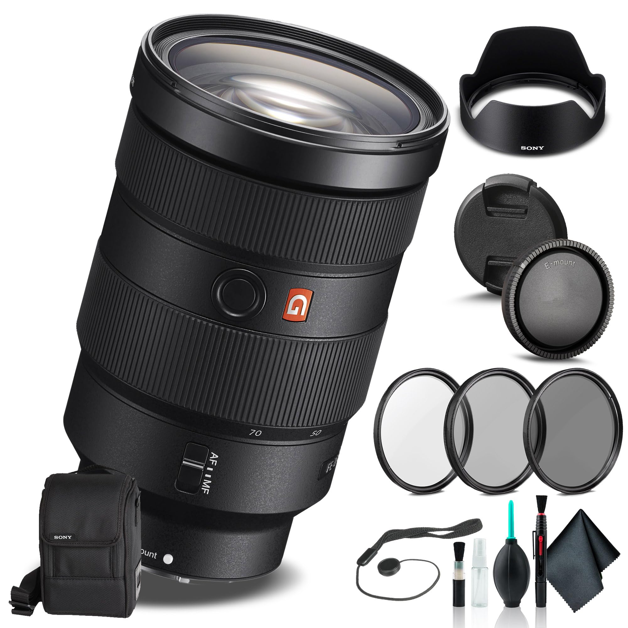 Sony FE 24-70mm f/2.8 GM Lens SEL2470GM, Filter Kit, Cap Keeper, Cleaning Kit, and More