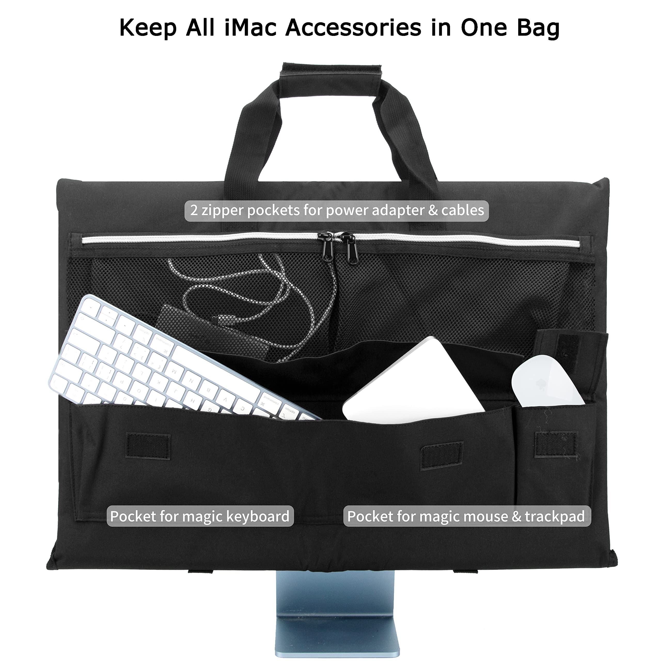 Kislane Travel Carrying Case For 24'' Imac Desktop Computer, Protective Storage Bag For Imac Monitor Dust Cover With Carry Handl