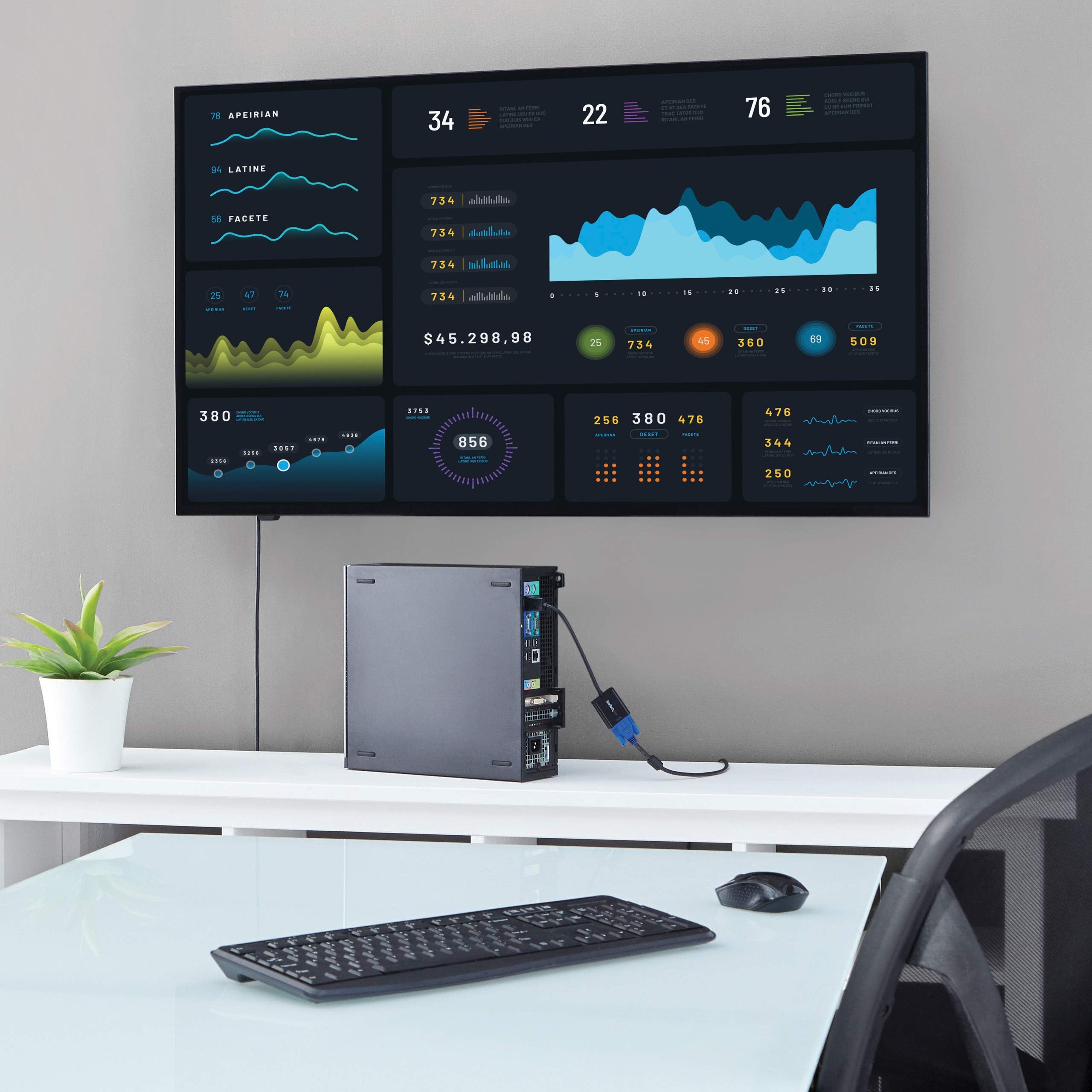 Startech.Com 5-Pack Displayport To Vga Adapter - Displayport 1.2 To Vga Active Adapter - Digital Dp To Analog Vga Video Converte