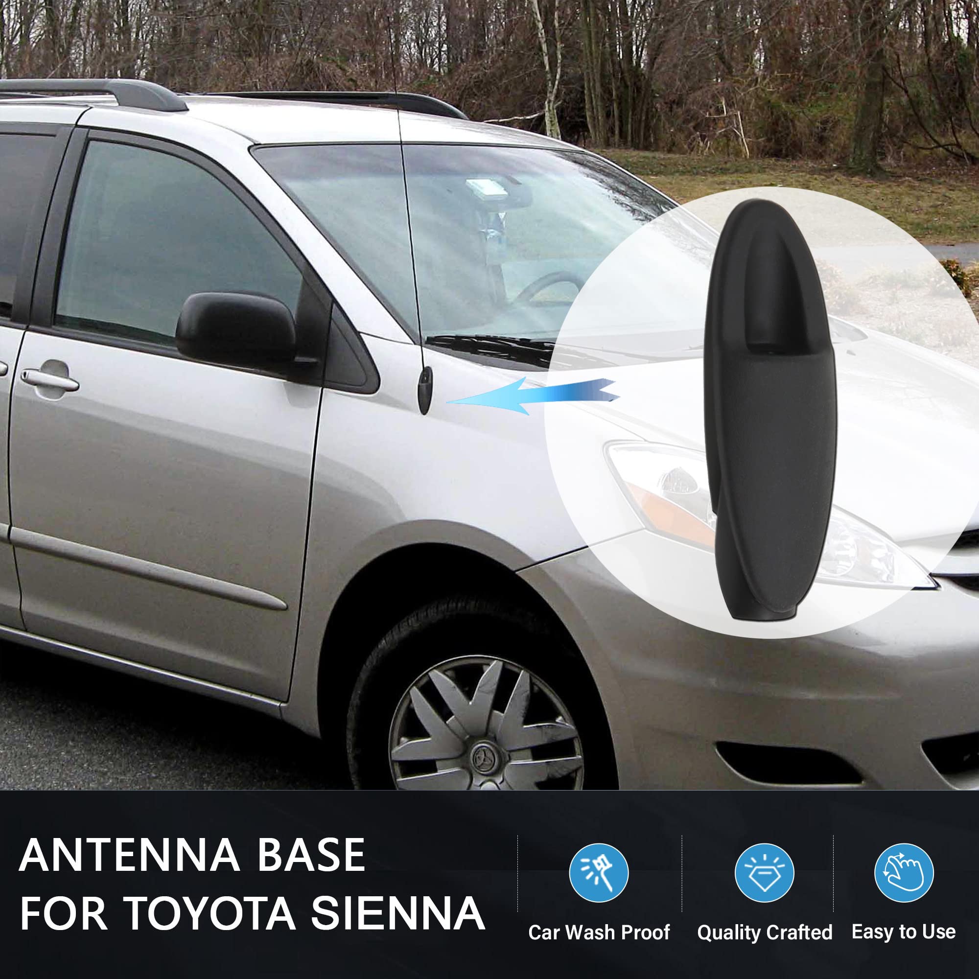 Anina For Toyota Sienna 2004 2010 Oem Style Replacment 86392 Ae010, Rubber Base Bezel Car Ornament Mount Grommet Topper