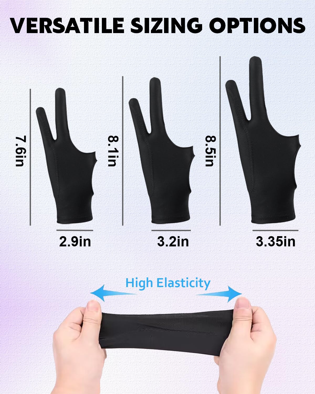 Ambervec Drawing Glove Right Left Hand, Palm Rejection Digital Art Glove For Tablet Ipad, Sketching Drawing Gloves With Two Fing