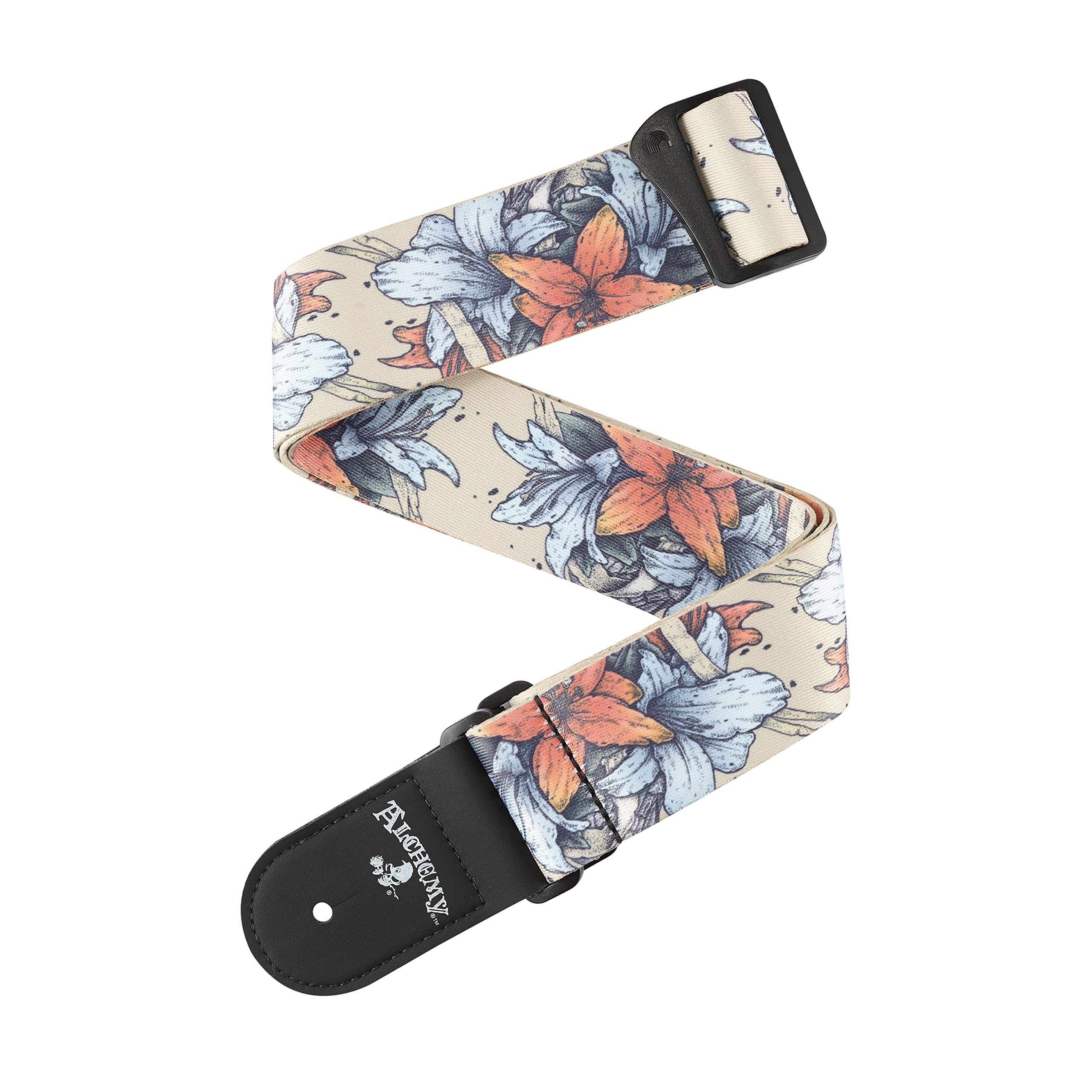 DAddario Accessories Guitar Strap  Electric, Acoustic & Bass Guitar Strap  Alchemy Gothic Inspired  Death in Bloom