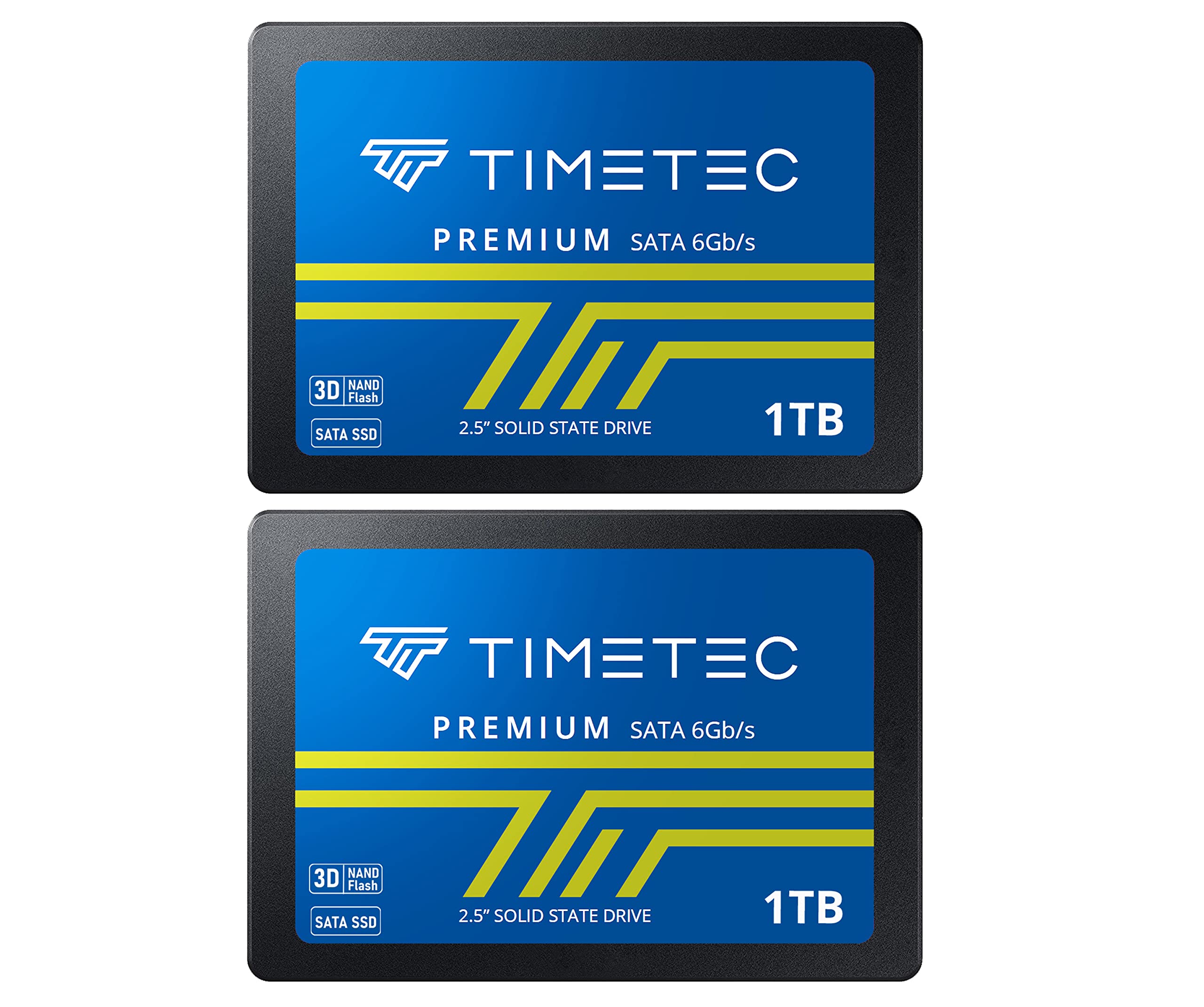 Timetec 1Tbx2 (2 Pack) Ssd 3D Nand Sata Iii 6Gb/S 2.5 Inch 7Mm (0.28') Read Speed Up To 550 Mb/S Slc Cache Performance Boost Internal Solid State Drive For Pc Computer Desktop And Laptop