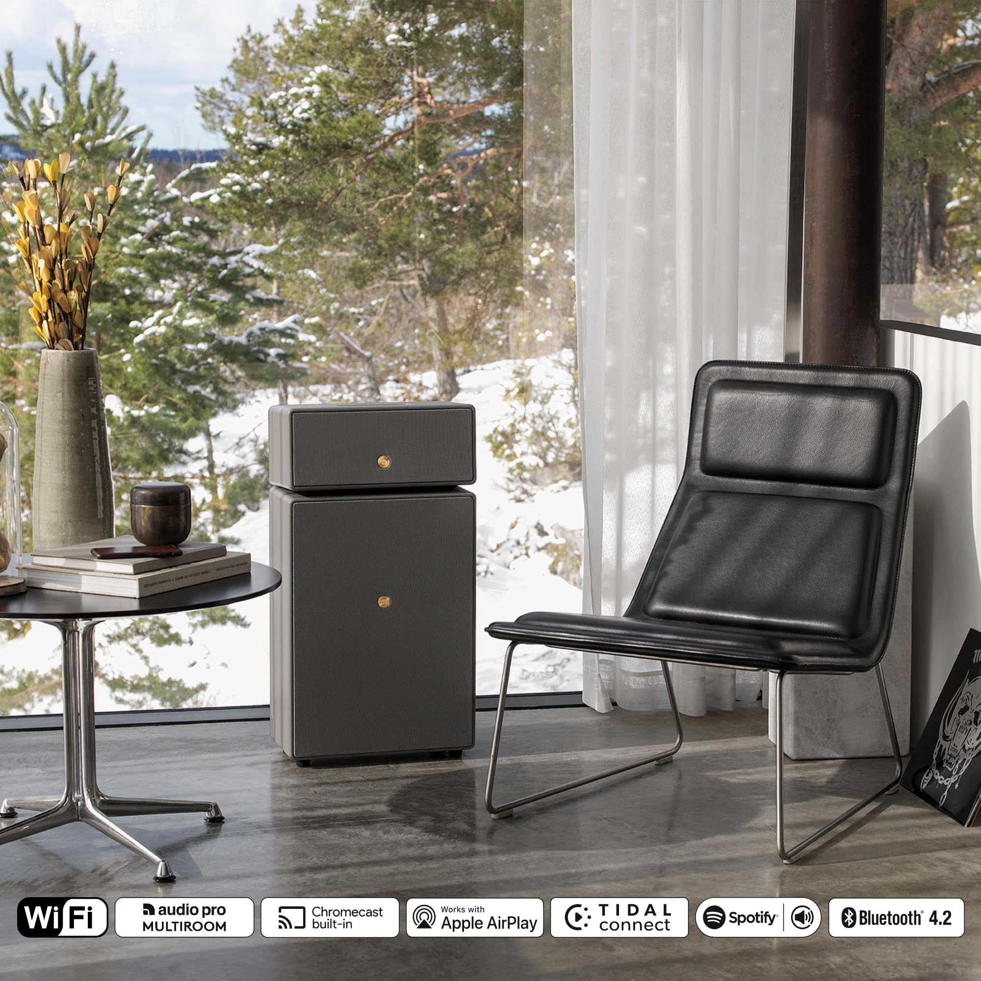 Audio Pro Drumfire Mkii Wireless Speaker | High Fidelity, Multiroom Bluetooth Speaker W/Rca & Wifi Input (2.4 & 5Ghz) | Built In