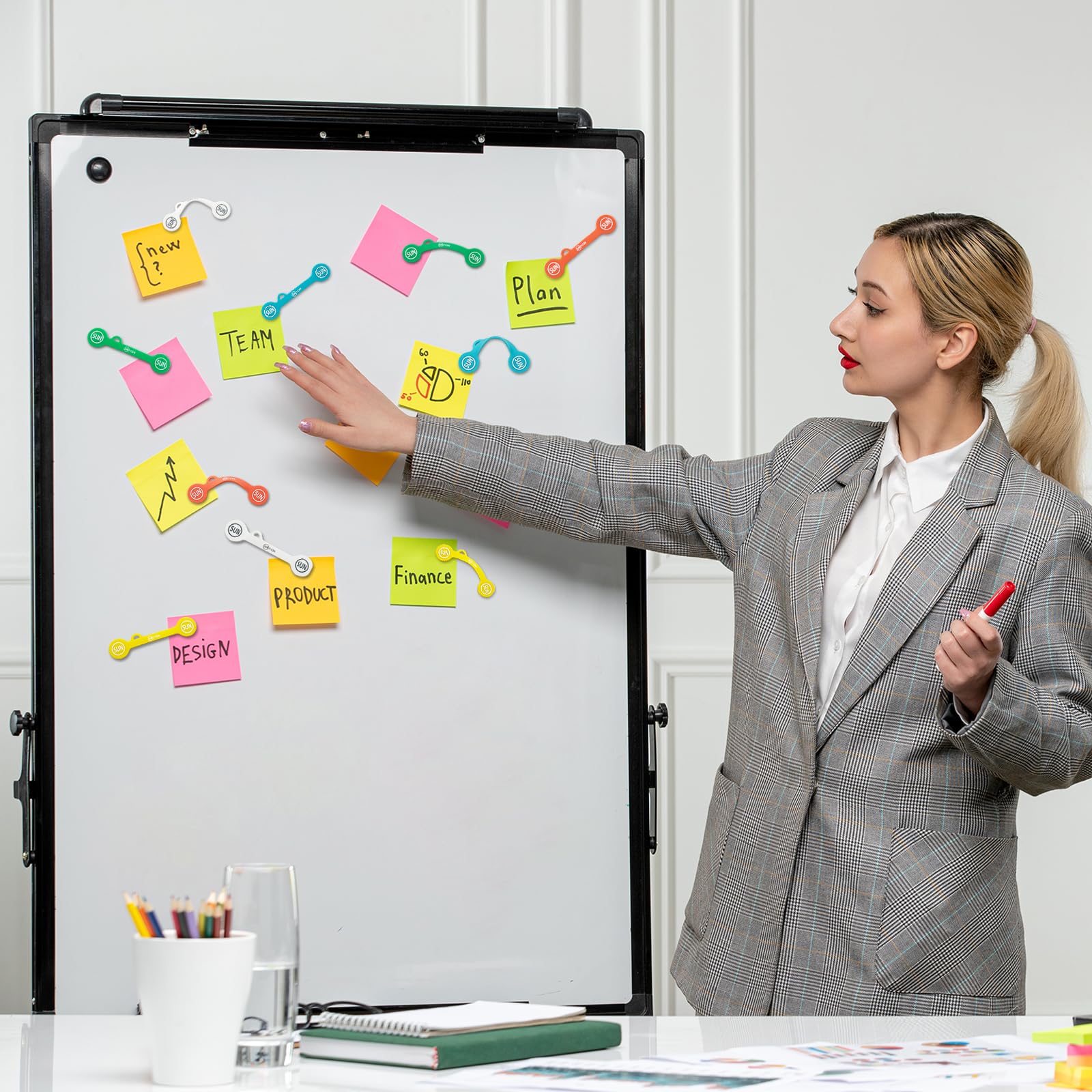 Sunficon 10 Pack Cable Clips Organizers Earbuds Cord Organizers Magnetic Cable Clips Bookmark Whiteboard Noticeboard Fridge Magn