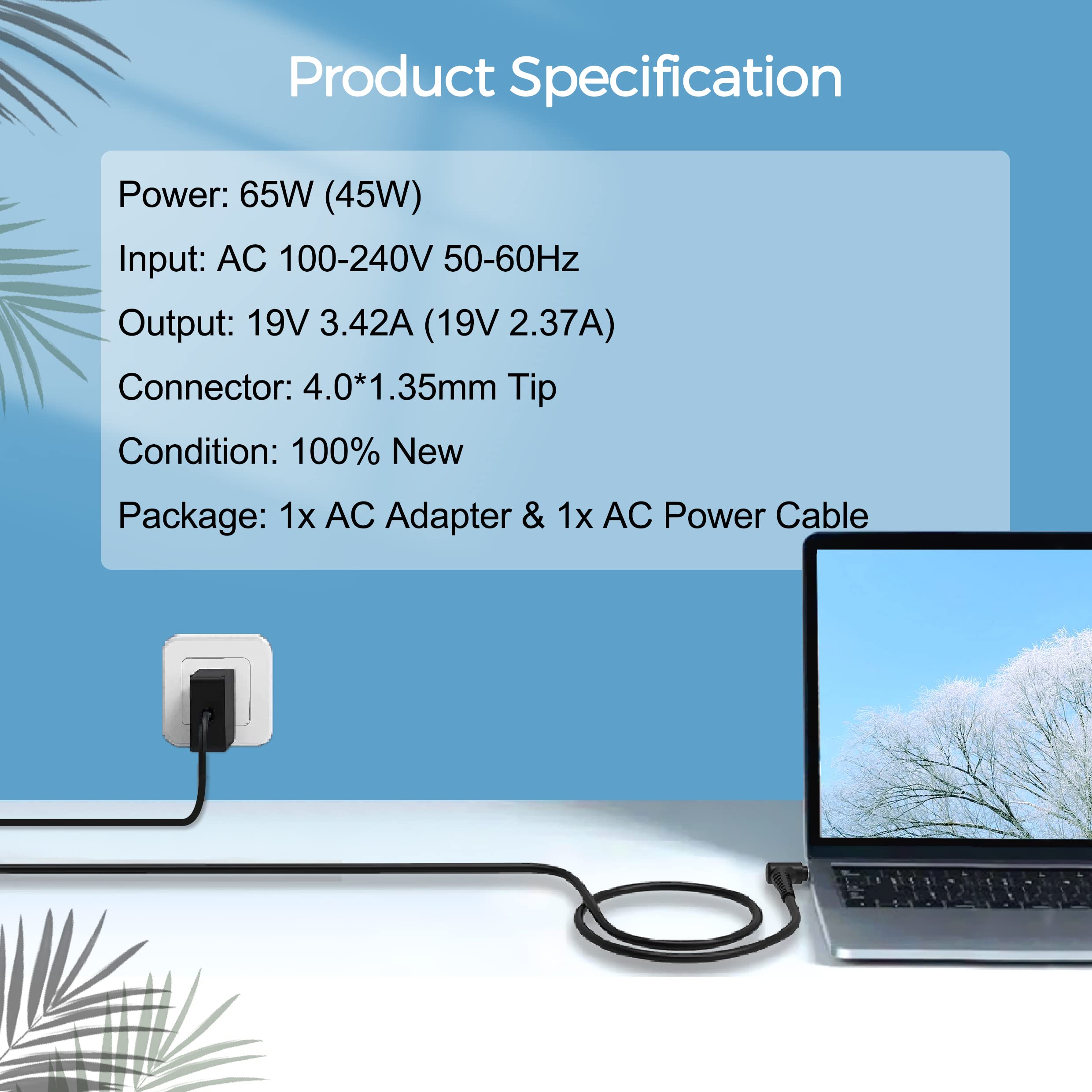 Dongni 65W Vivobook Charger For Asus Vivobook 17 15 X540 X540S X540Sa X540Ua X540L X540La X512 X512D X512Da F512Fa F512Da F512F