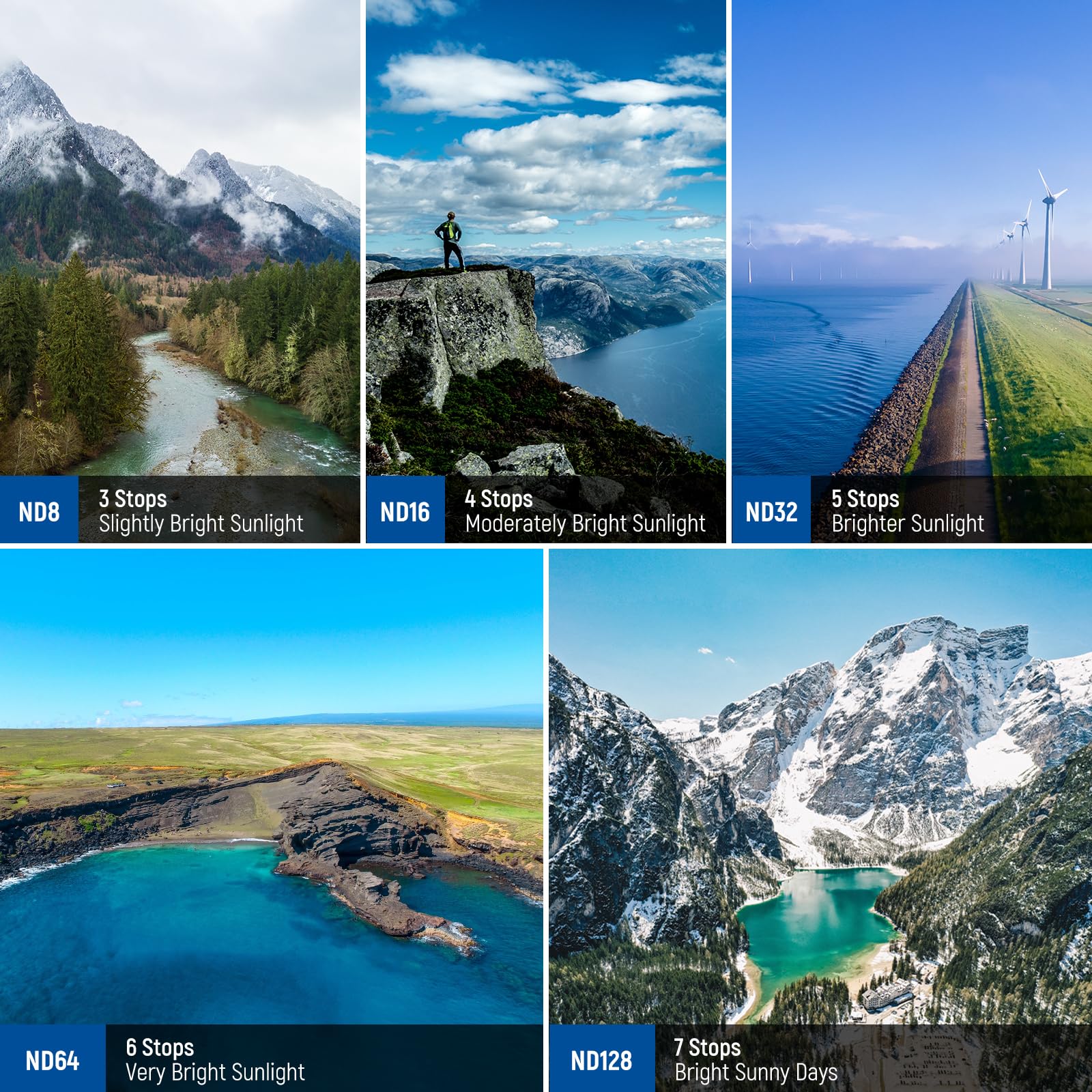 Neewer Snap On Nd&Cpl Filter Set Compatible With Dji Mini 4 Pro, 6 Pack Cpl Filter And Neutral Density Filters Nd8 Nd16 Nd32 Nd6