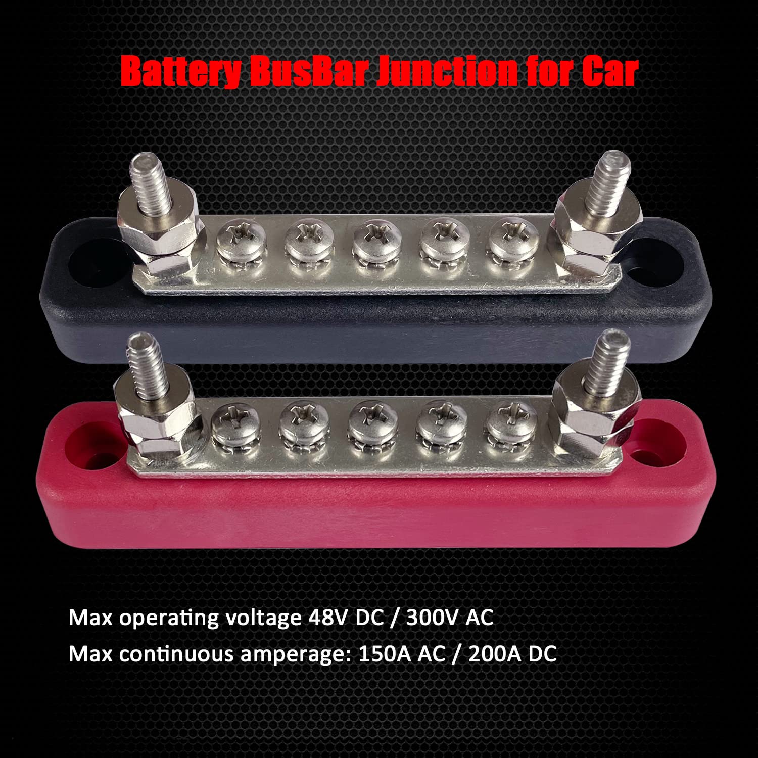 5 Terminals Bus Bar, Ampper 4.2'' Power/Ground Distribution Block Brass Battery Busbar Junction For Car Vehicle Rv Truck Marine