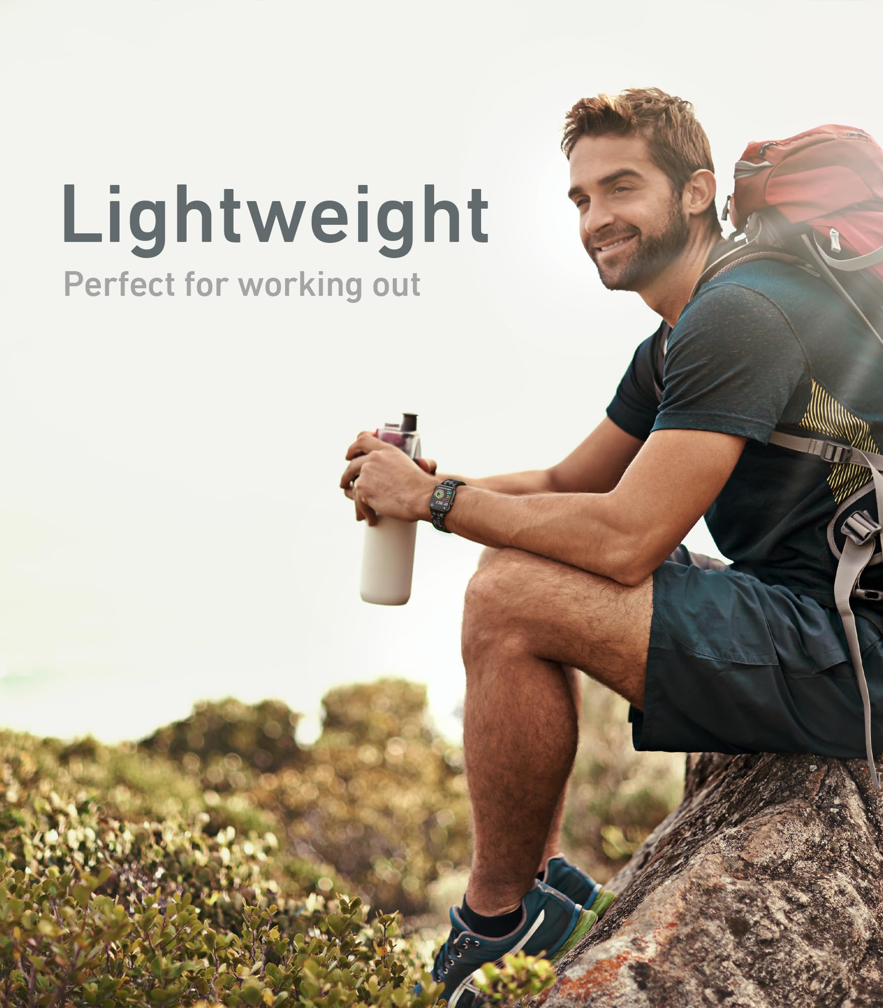 Thunderfit Nylon Smart Watch Band,Compatible With Apple Watch, Adjustable Strap 8 Pack (Charcoal Black, Navy Blue, Army Green, M