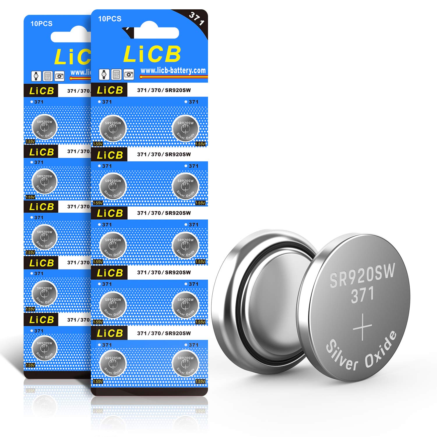 Licb 20 Pack Sr920Sw 371 370 Ag6 Battery 1.5V Button Cell Watch Batteries