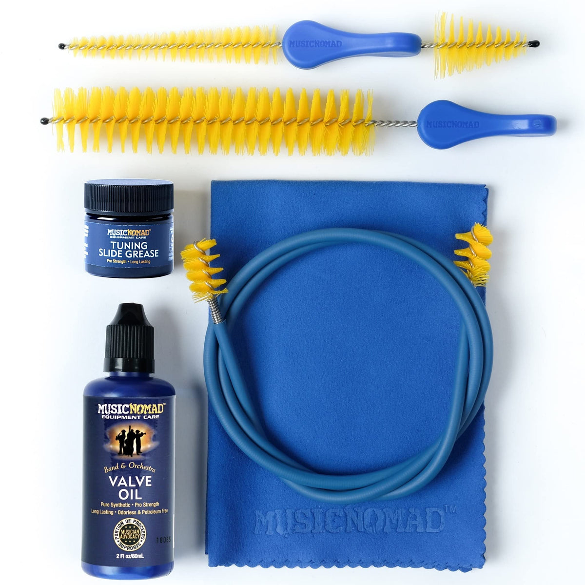 Musicnomad 6 Pc. Premium Trumpet (Cornet) Cleaning & Care Kit With Extra Care Built Into Our Product Designs, Formulas, Instruct
