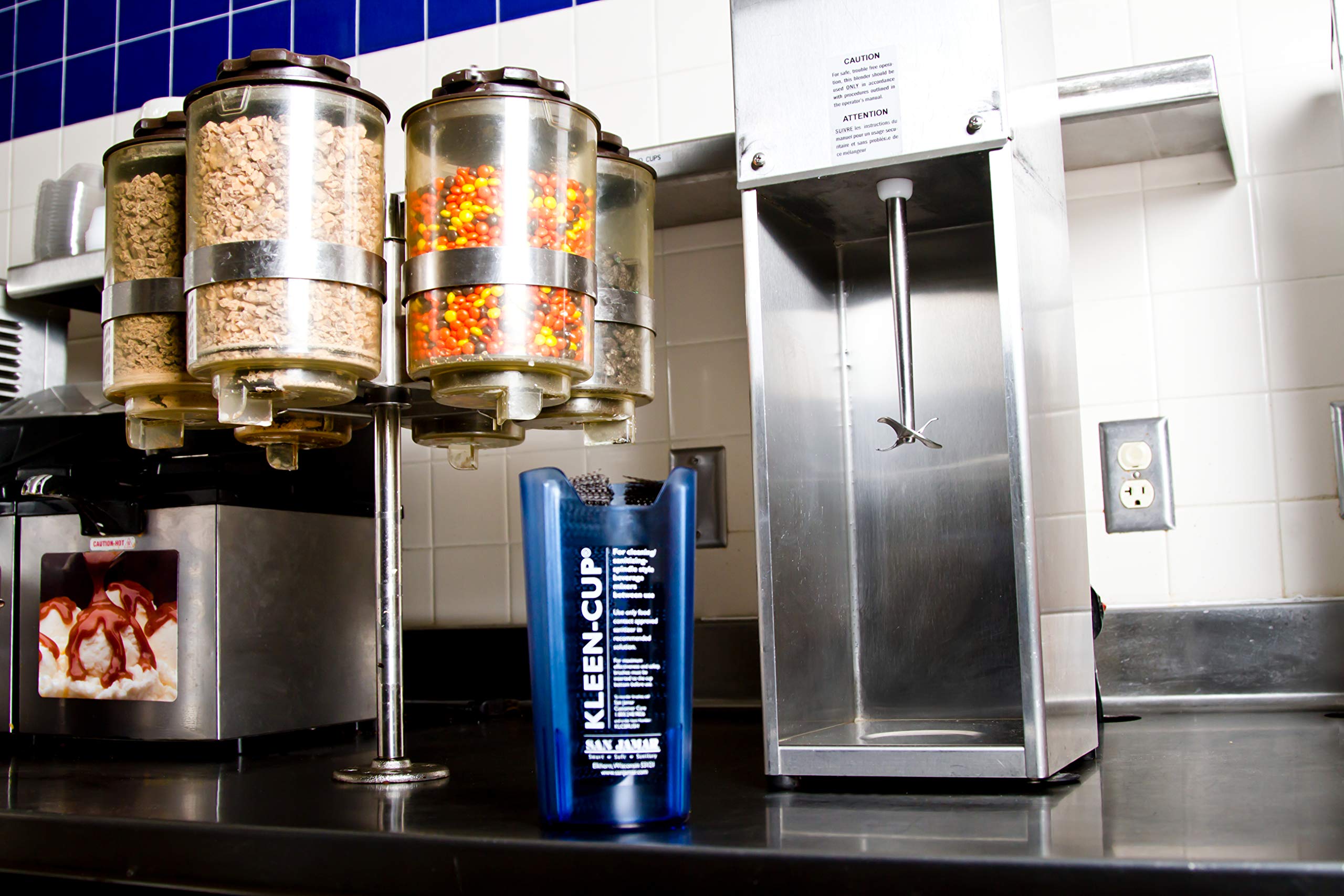 San Jamar Klc28C Kleen Spindle Mixer Sanitizing Cup, 4'' Diameter X 7 3/4'' Height