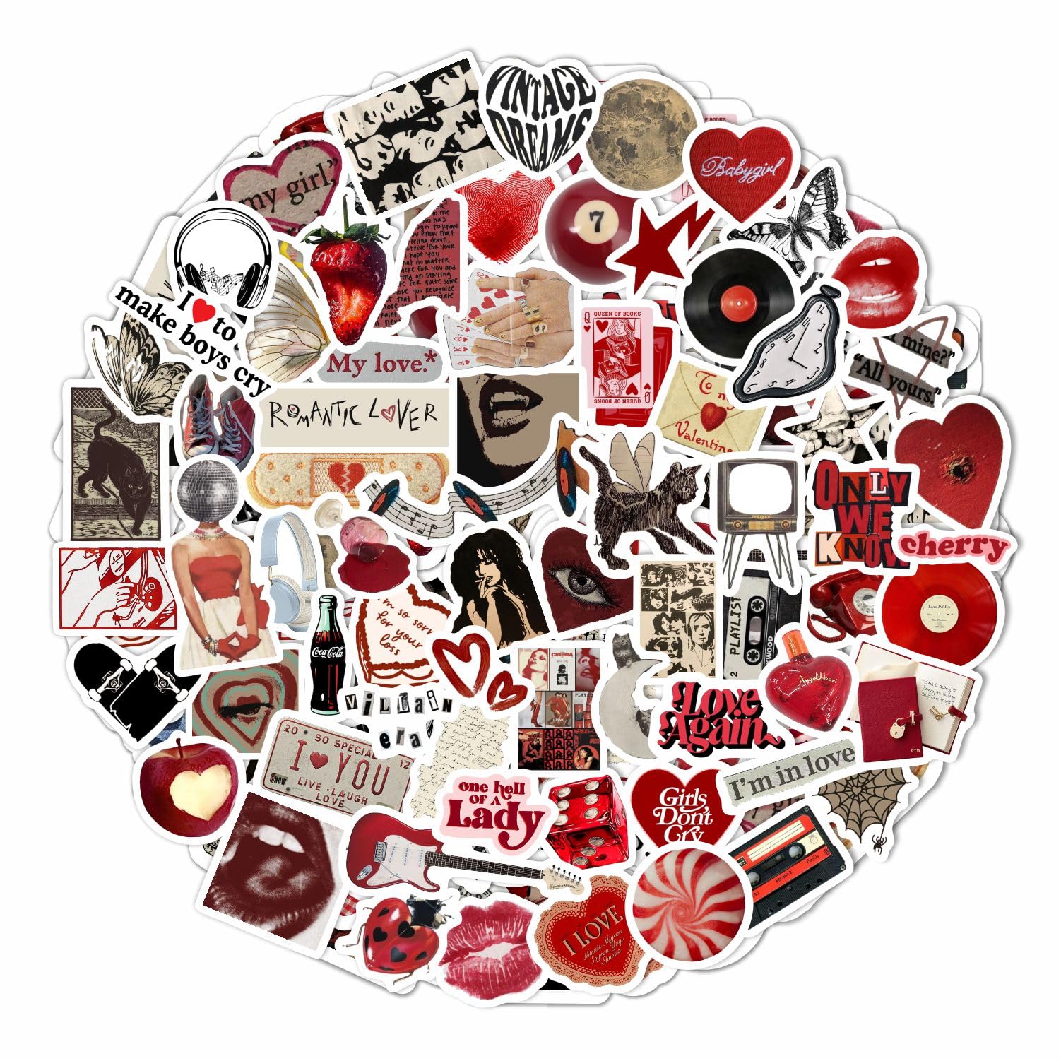 100Pcs Downtown Girl Stickers For Water Bottle And Laptop   Downtown Girl Party Favors & Decorations, Waterproof Vinyl Decals, U