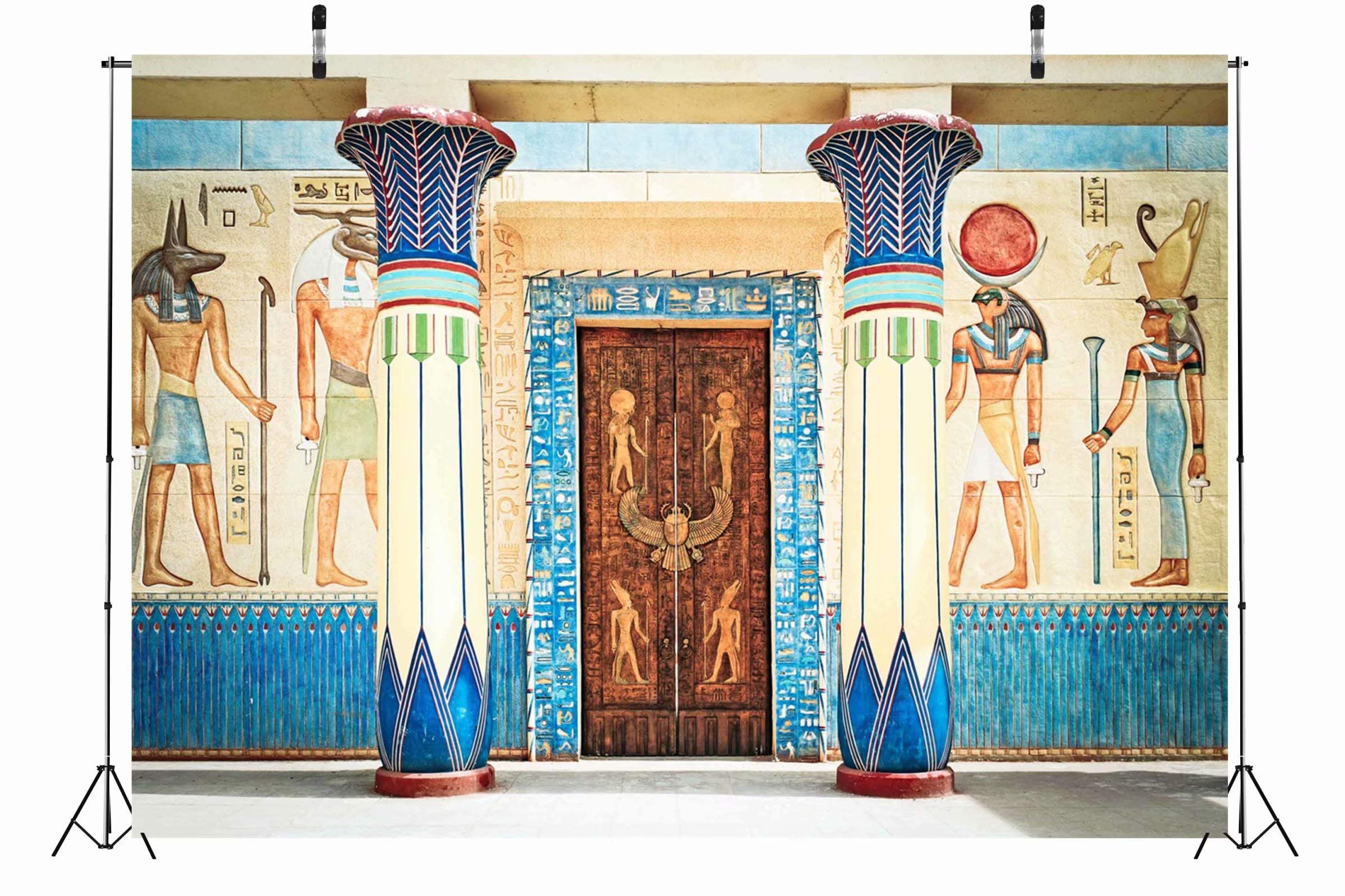 Beleco 7X5Ft Fabric Egyptian Backdrop Ancient Egyptian Writing Pharaoh Hieroglyphics Egypt Photography Backdrop Wall Mural Ancie
