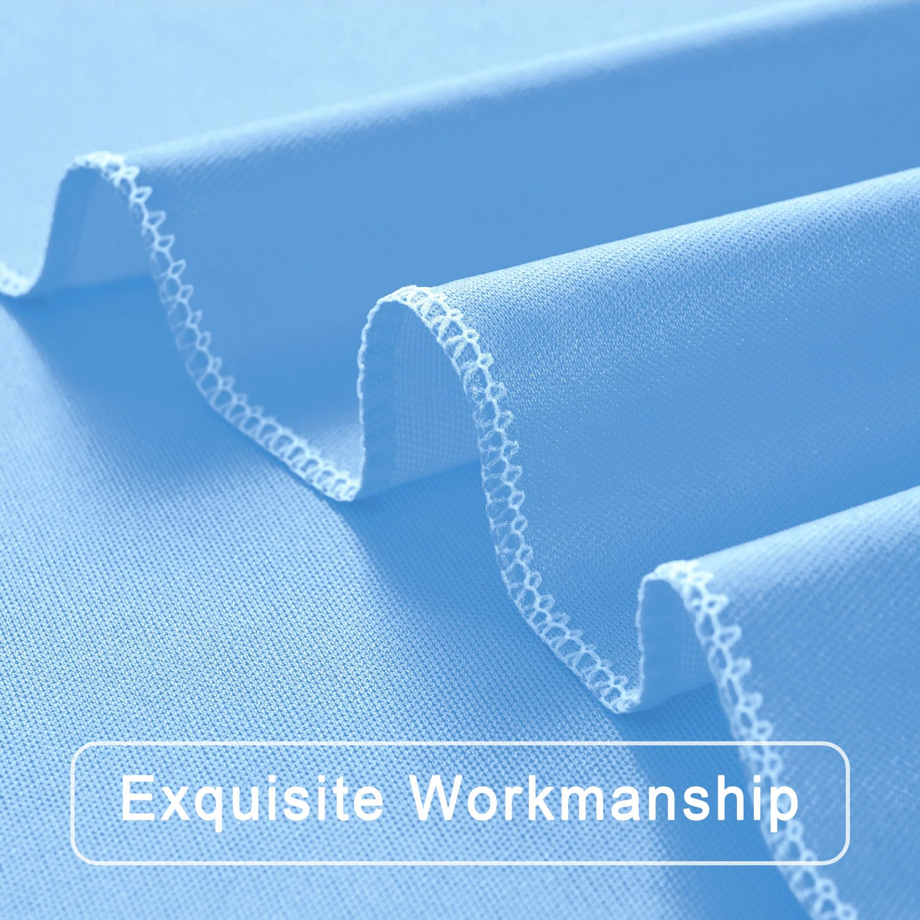 10 Ft X 10 Ft Wrinkle Free Baby Blue Backdrop Curtains For Baby Shower Parties, Polyester Light Blue Photo Backdrop Drapes For B