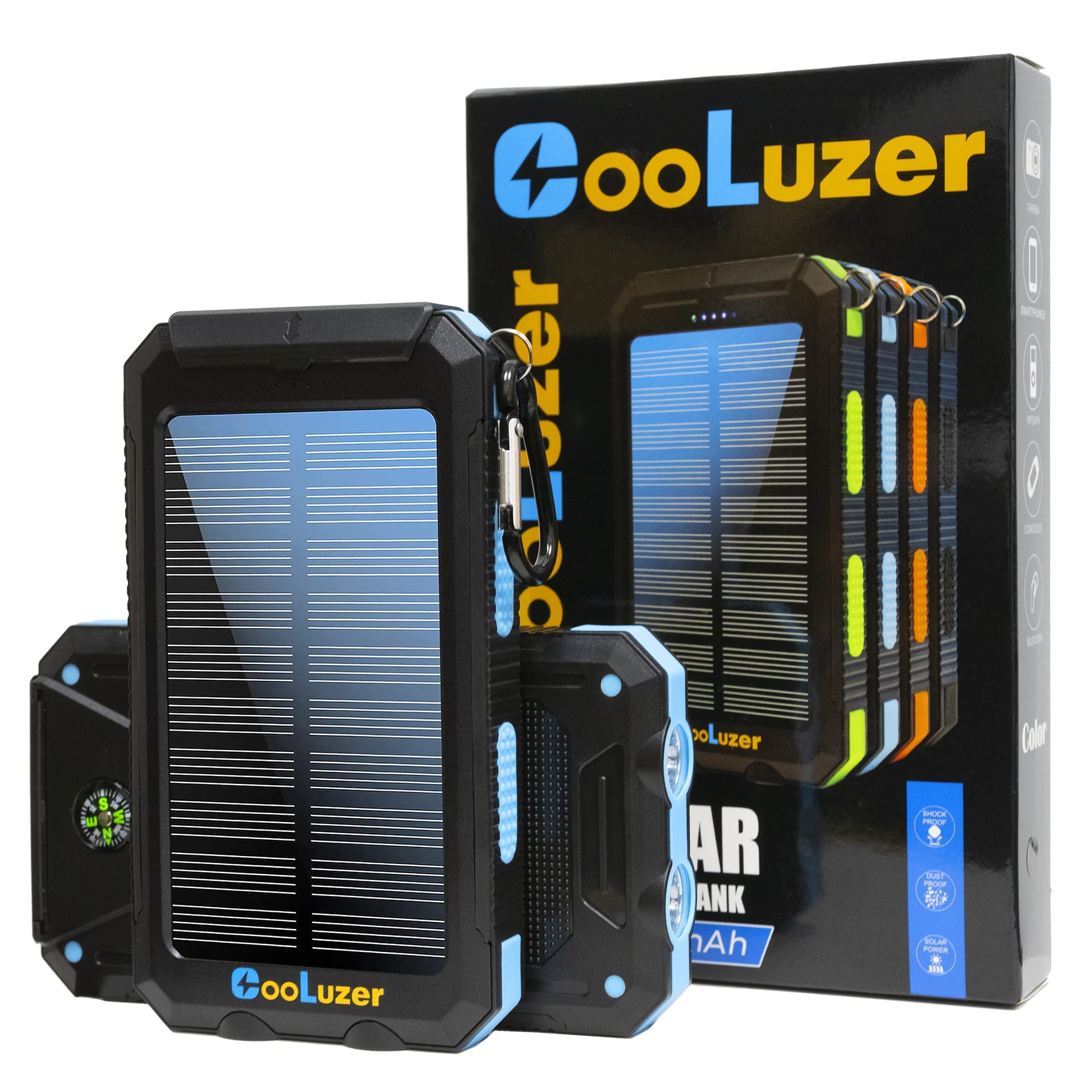 Solar Charger Power Bank 36800Mah With 18W Pd 5V*3.1A Fast Charging, Qc3.0 Portable Charger Solar Power Bank,Ip67 Waterproof Cam