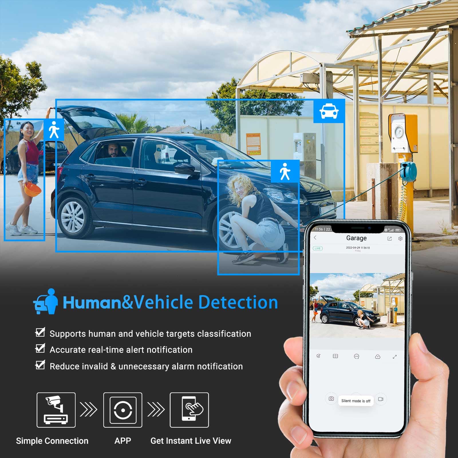 Vikylin 5Mp Full Color Poe Ip Security Camera,Ai Human/Vehicle Detection,98Ft Color Night Vision F1.0,Built In Mic, 2.8Mm Lens,I