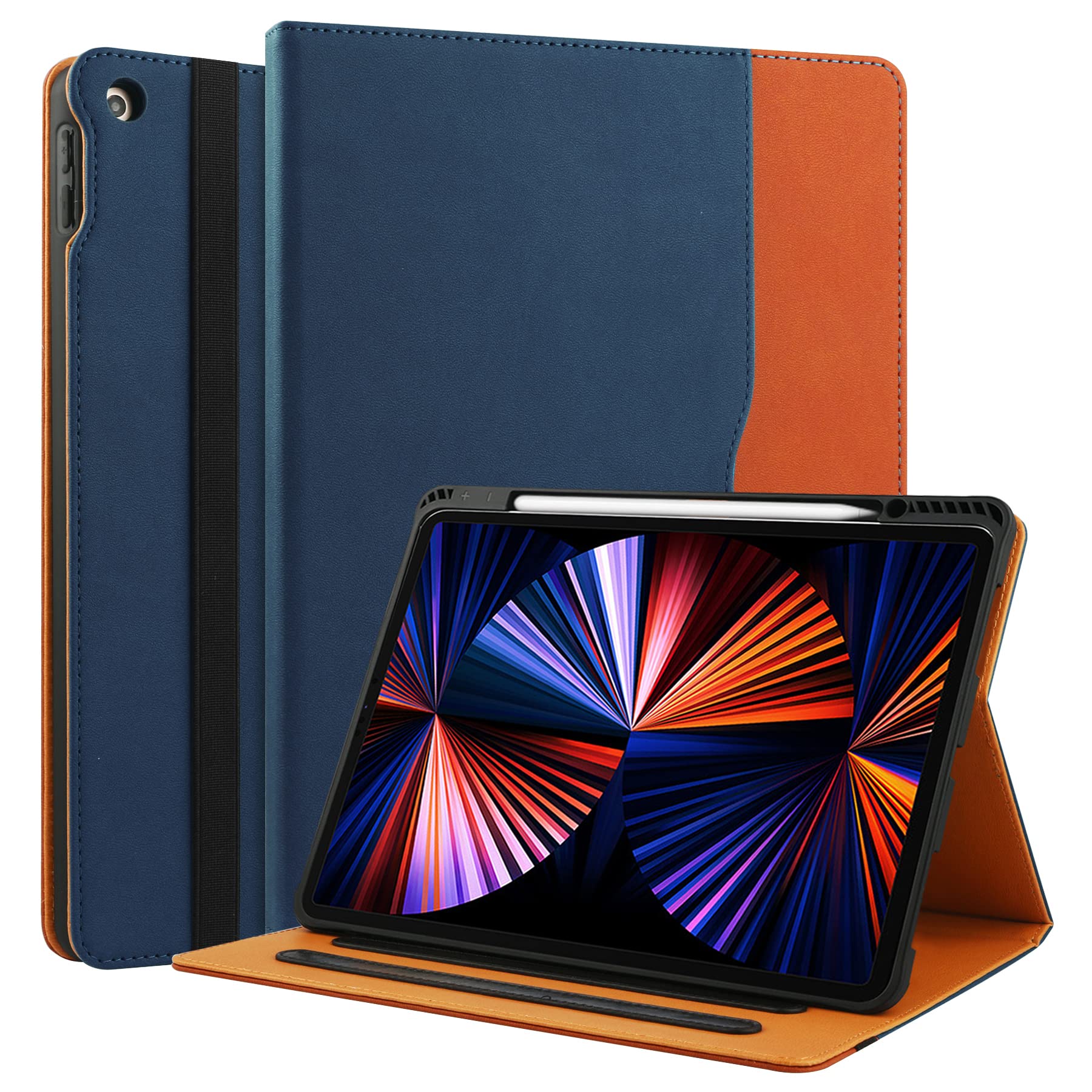 For Ipad 10Th Generation Case 10.9 Inch Case 2022 With Built In Pencil Holder, Folio Stand Leather Cover With Multiple Angles &