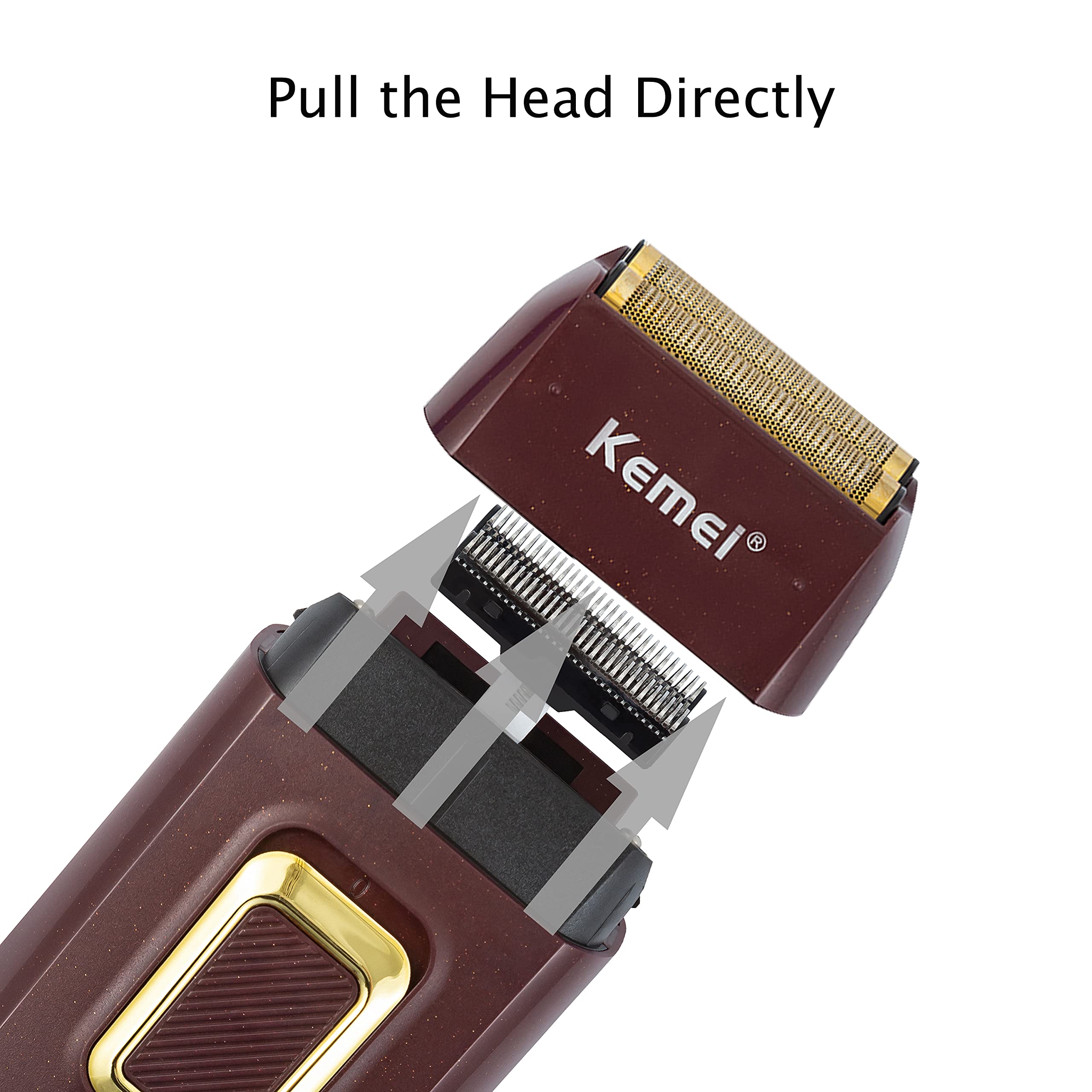 Kemei Foil Shaver Double Electric Shaver For Men Electric Razors Head Shaver For Bald Men Barber Supplies Hair & Beard Trimmer C