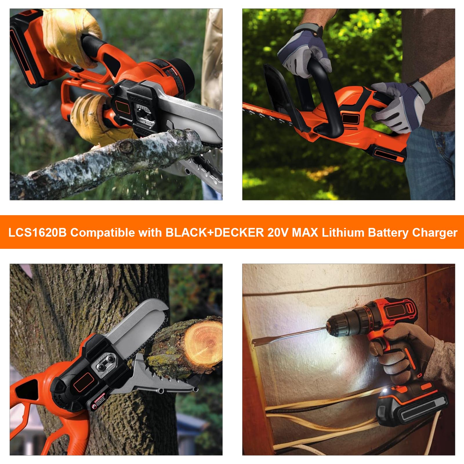 Tacerny Lcs1620B Compatible With Black And Decker 20V Lithium Battery Charger, Compatible With Black And Decker 12V And 20V Max