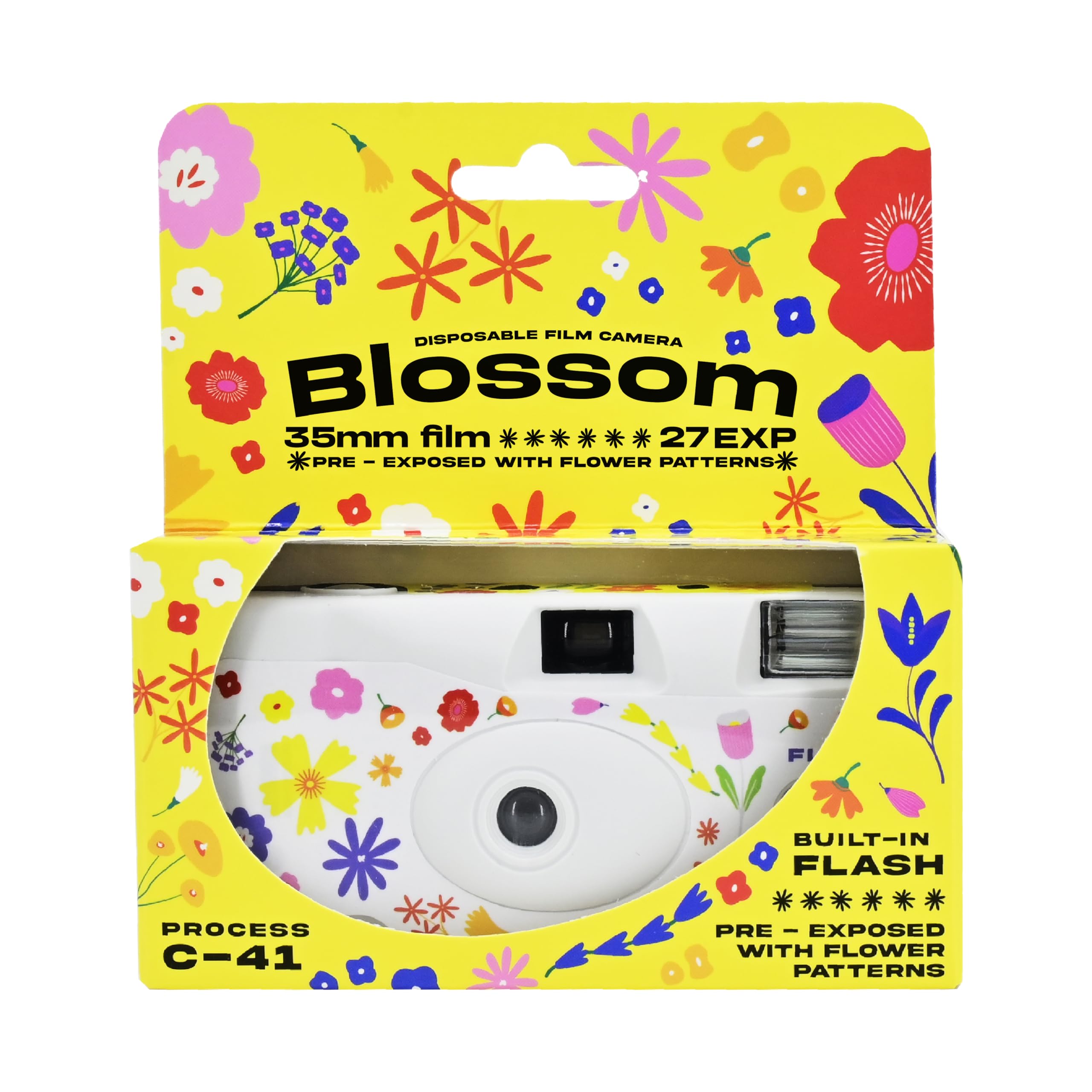 Retocolor Blossom 400 35mm Disposable Film Camera 27EXP, ISO400, Color Negative Film, Focus Free, Easy to Use, Built in Flash, S