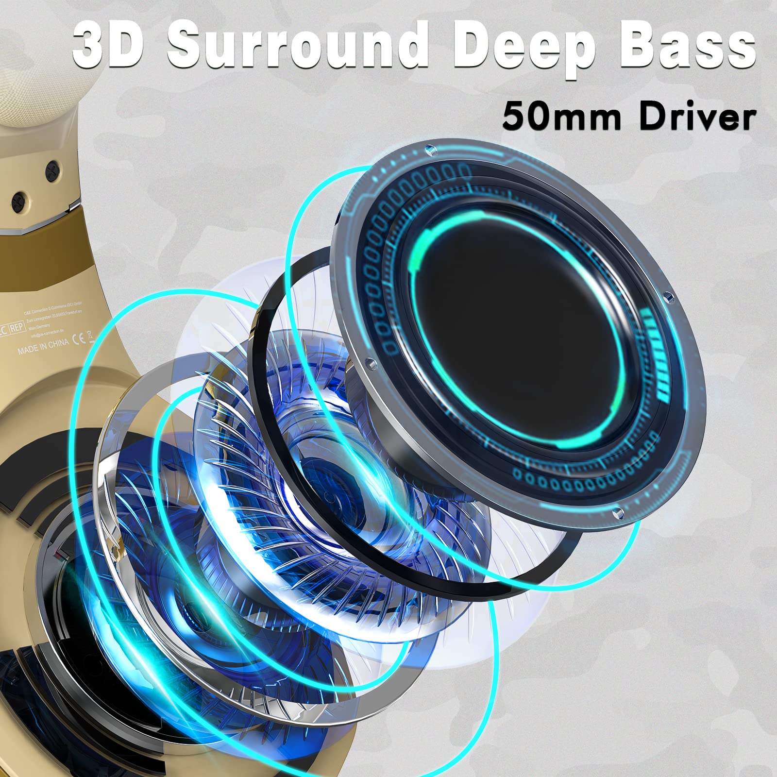 Tatybo Gaming Headset For Ps5 Ps4 Xbox One Switch Pc With Noise Cancelling Over Ear Stereo Bass Surround Sound Gaming Headphone  Camo