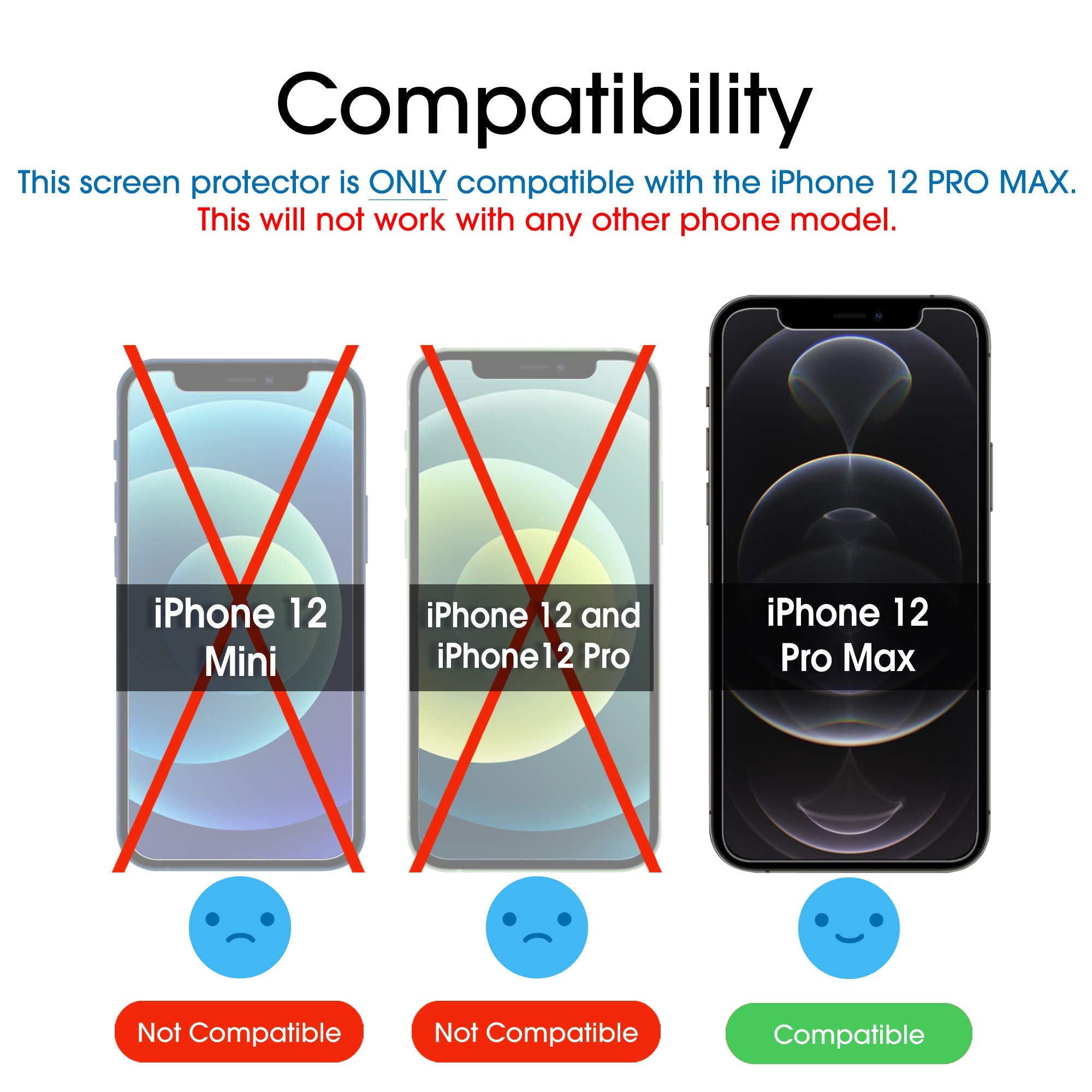 Amfilm Onetouch Glass Screen Protector For Iphone 12 Pro Max (6.7'', 2020) (2 Pack)